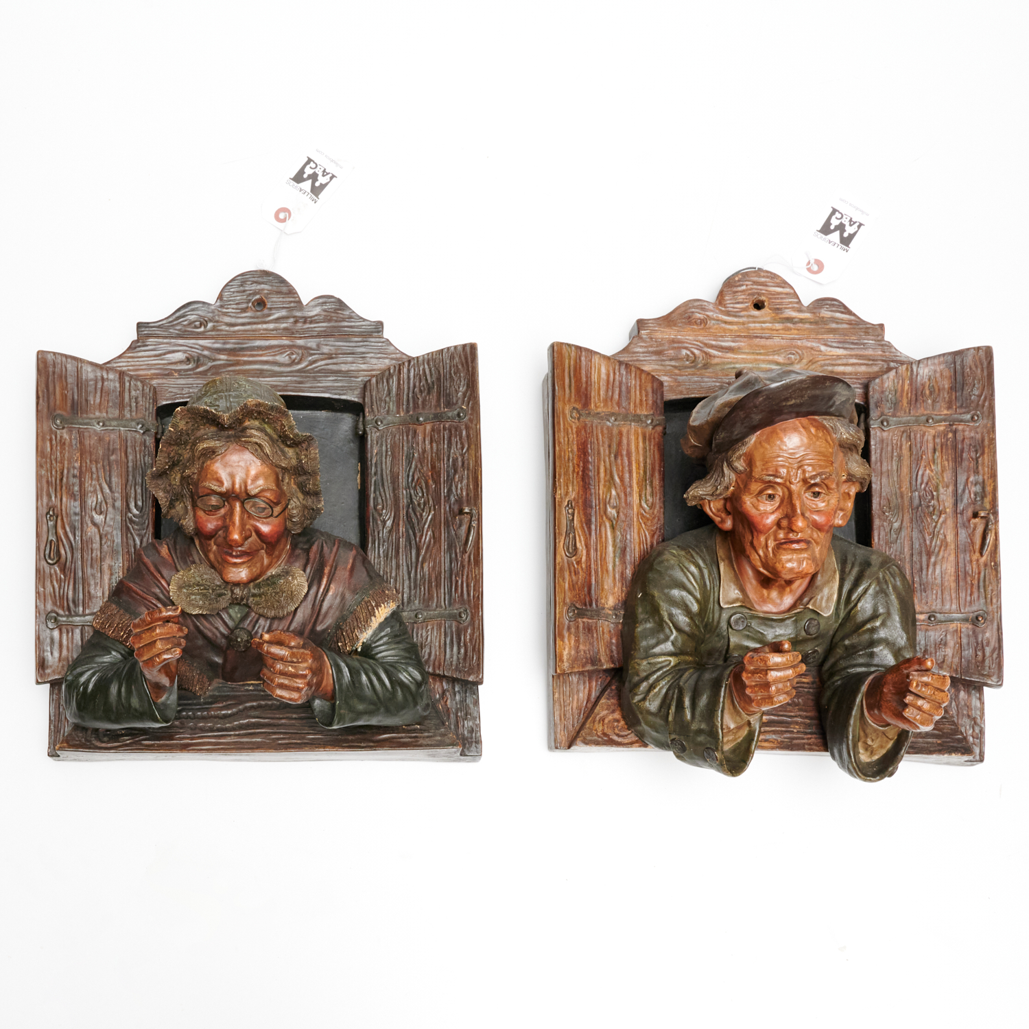 PAIR CONTINENTAL TERRACOTTA FIGURAL