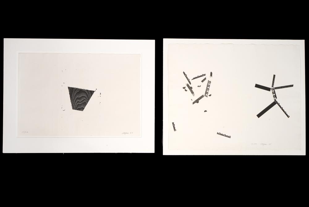 TWO JOEL SHAPIRO WOODCUTS SIGNED 2ce6fa