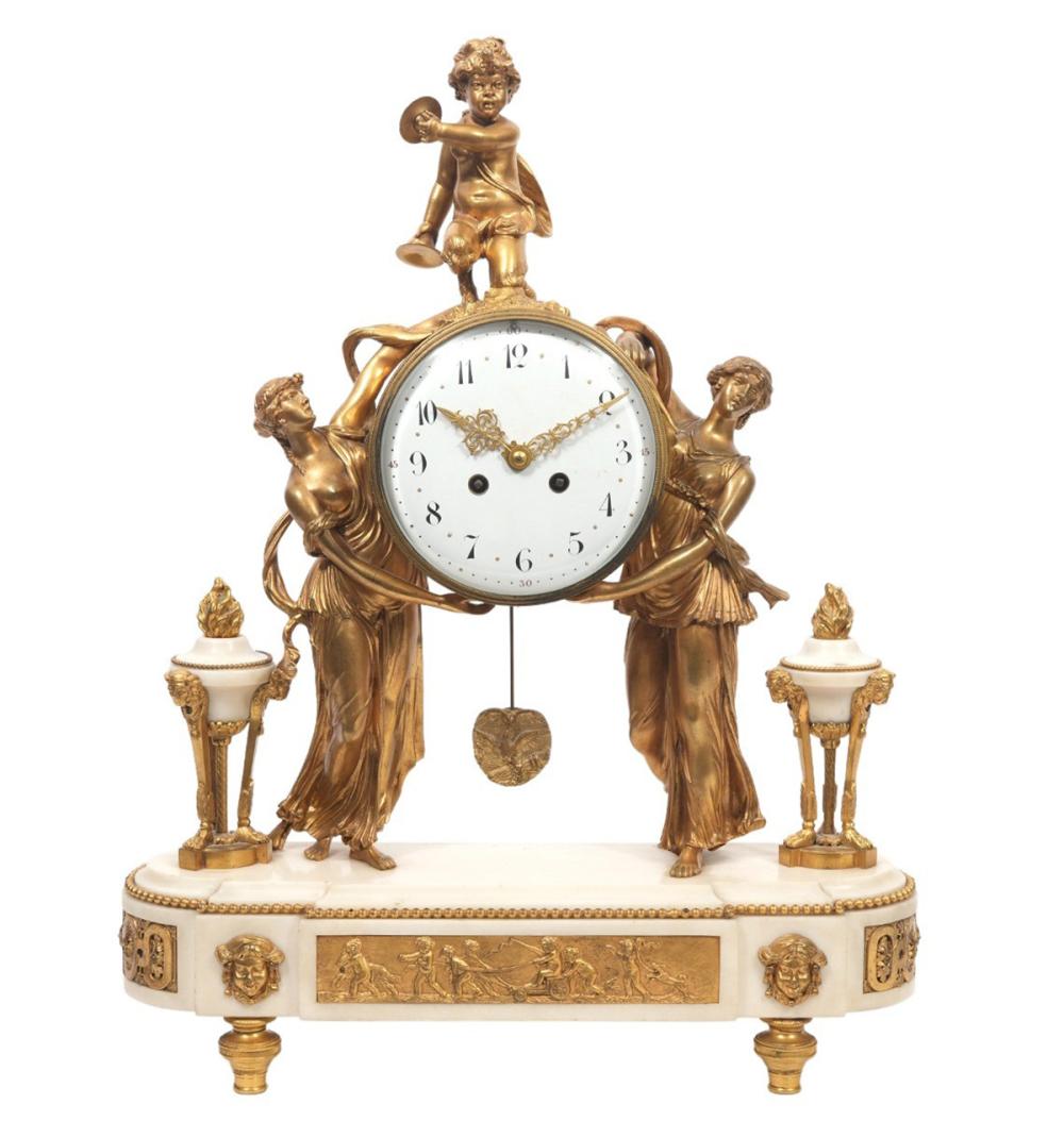FRENCH MID 19TH C ORMOLU AND MARBLE 2ce712