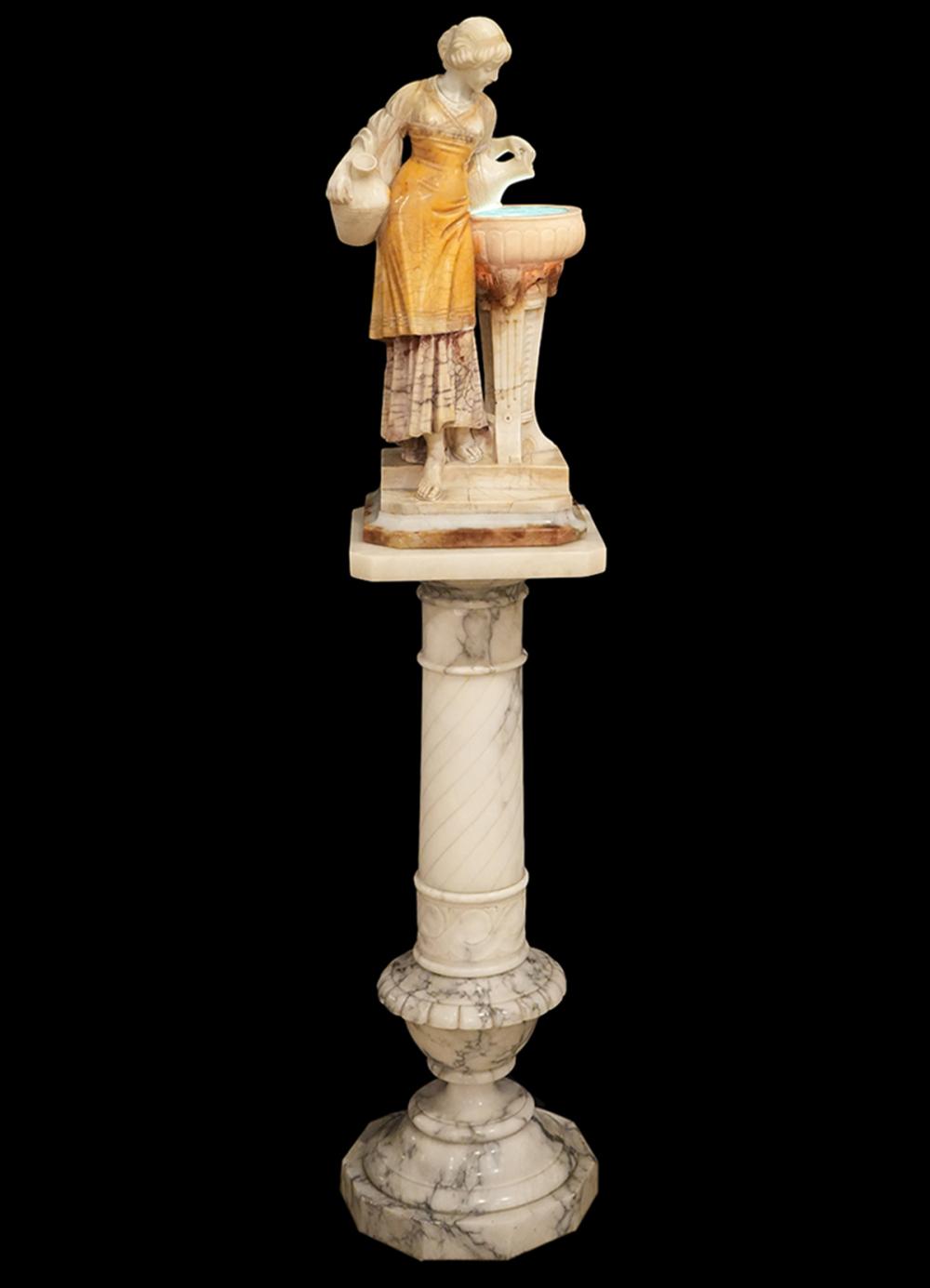 ALABASTER FIGURE 'REBECCA AT THE