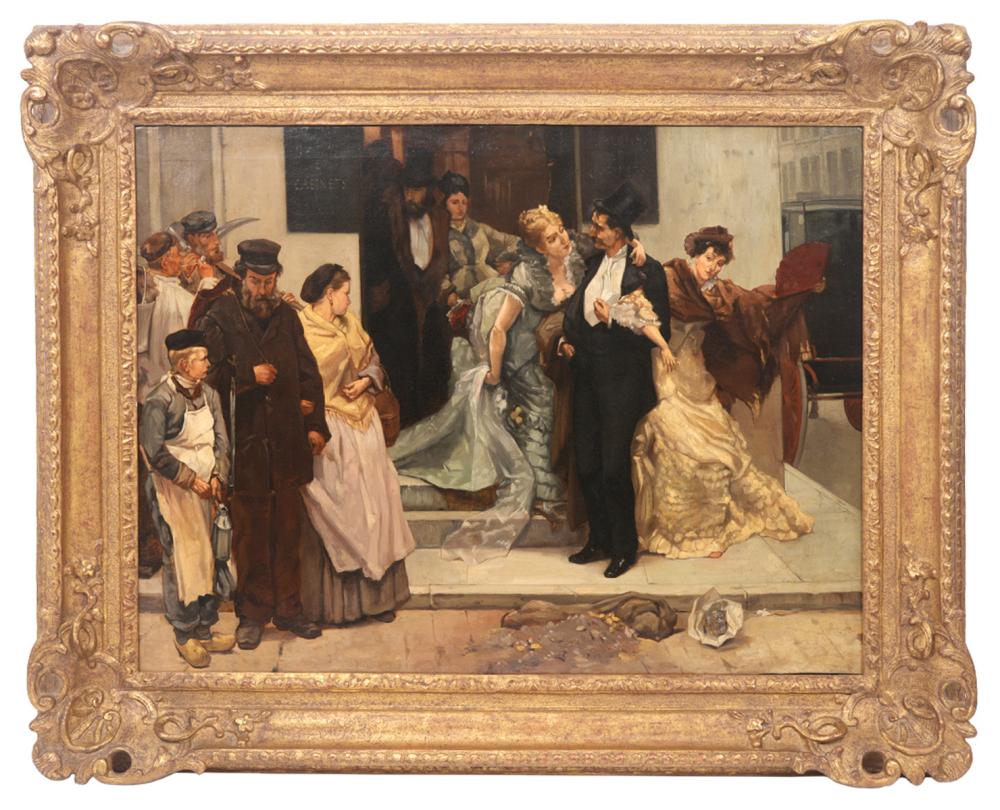 ATTRIBUTED TO CHARLES HERMANS OIL PAINTINGAttributed