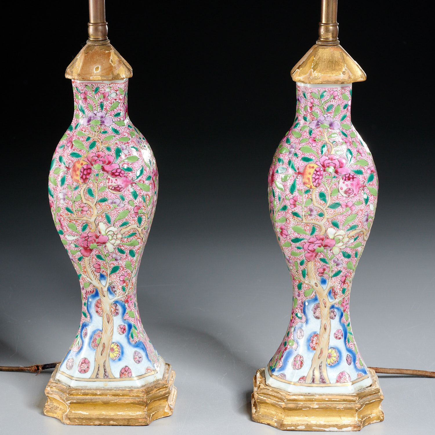 PAIR CHINESE EXPORT PORCELAIN PEACH 2ce789