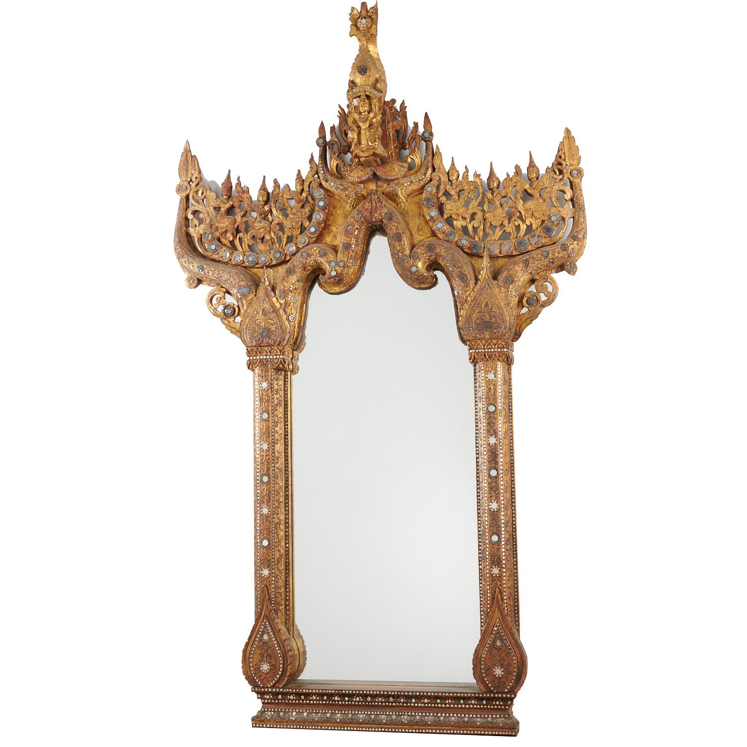 ANTIQUE BURMESE GILT SHRINE CONVERTED