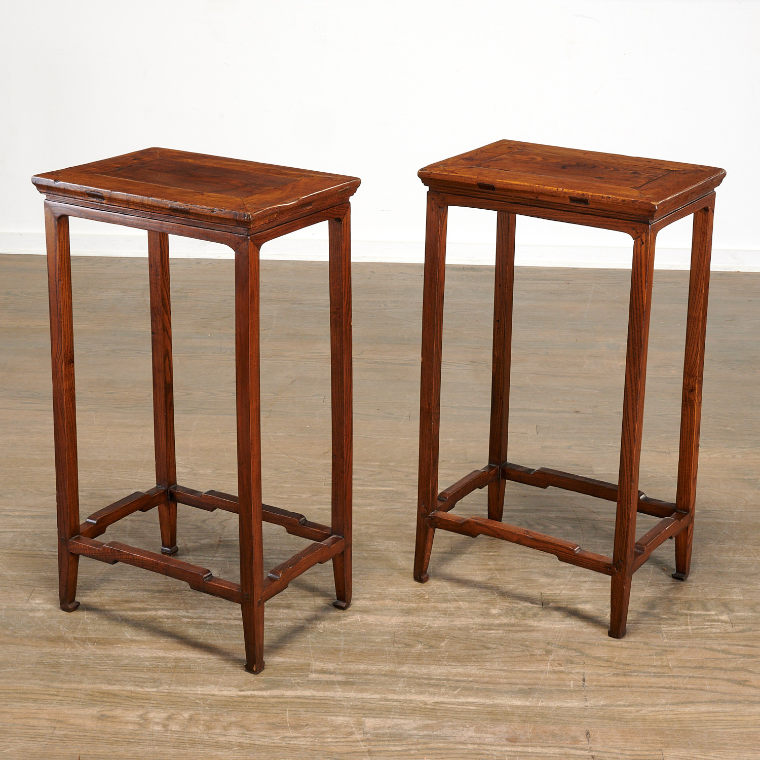 PAIR CHINESE HARDWOOD SIDE TABLES 2ce80f