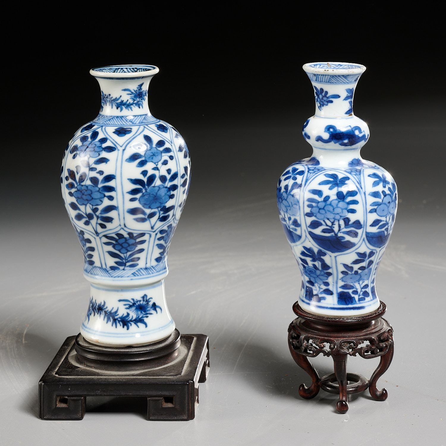 (2) CHINESE BLUE AND WHITE CABINET