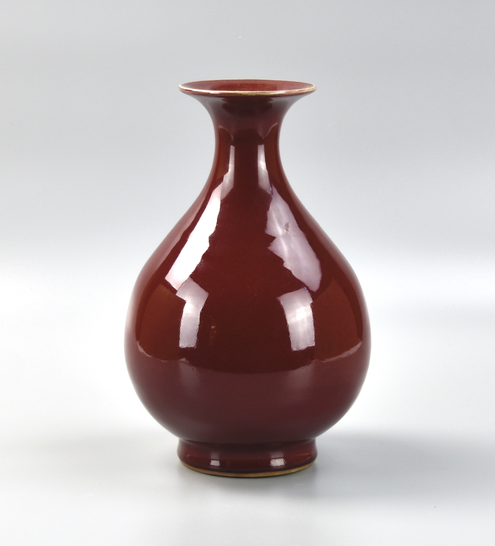 CHINESE COPPER-RED GLAZED VASE,