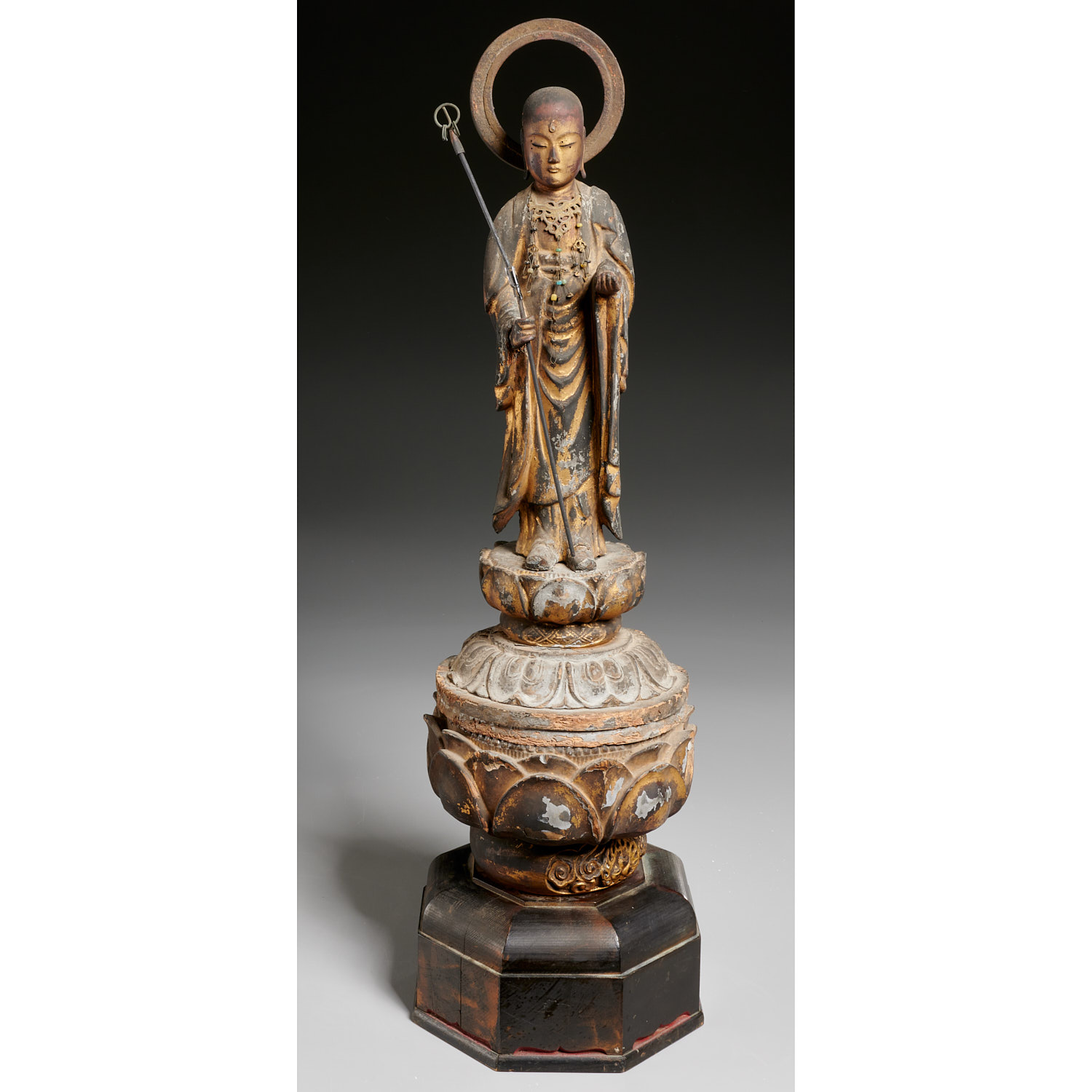 OLD JAPANESE GILTWOOD FIGURE OF