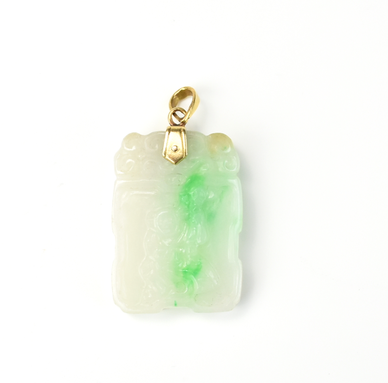 CHINESE JADEITE PENDANT W/ 14K