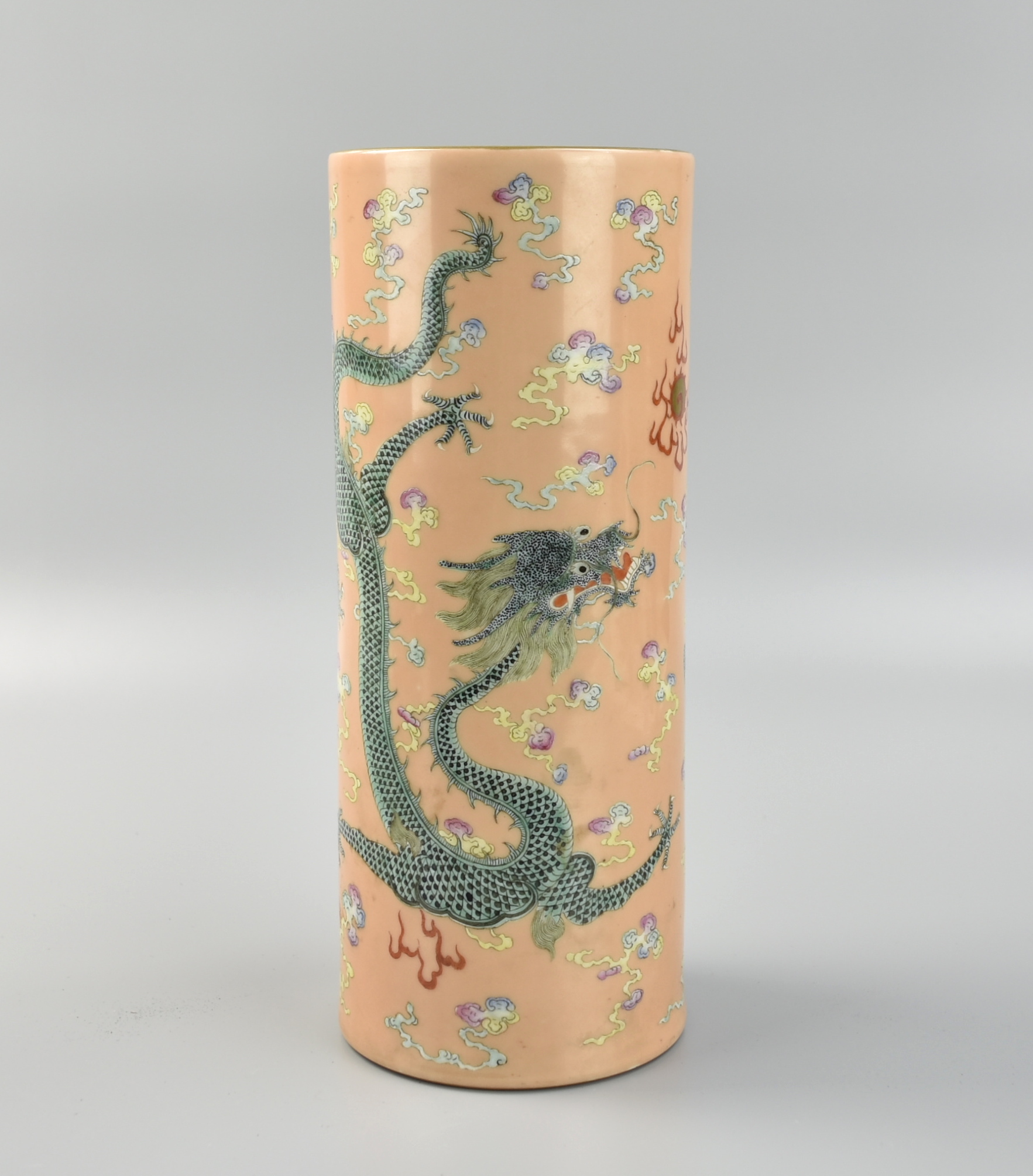 CHINESE FAMILLE ROSE HAT VASE W/