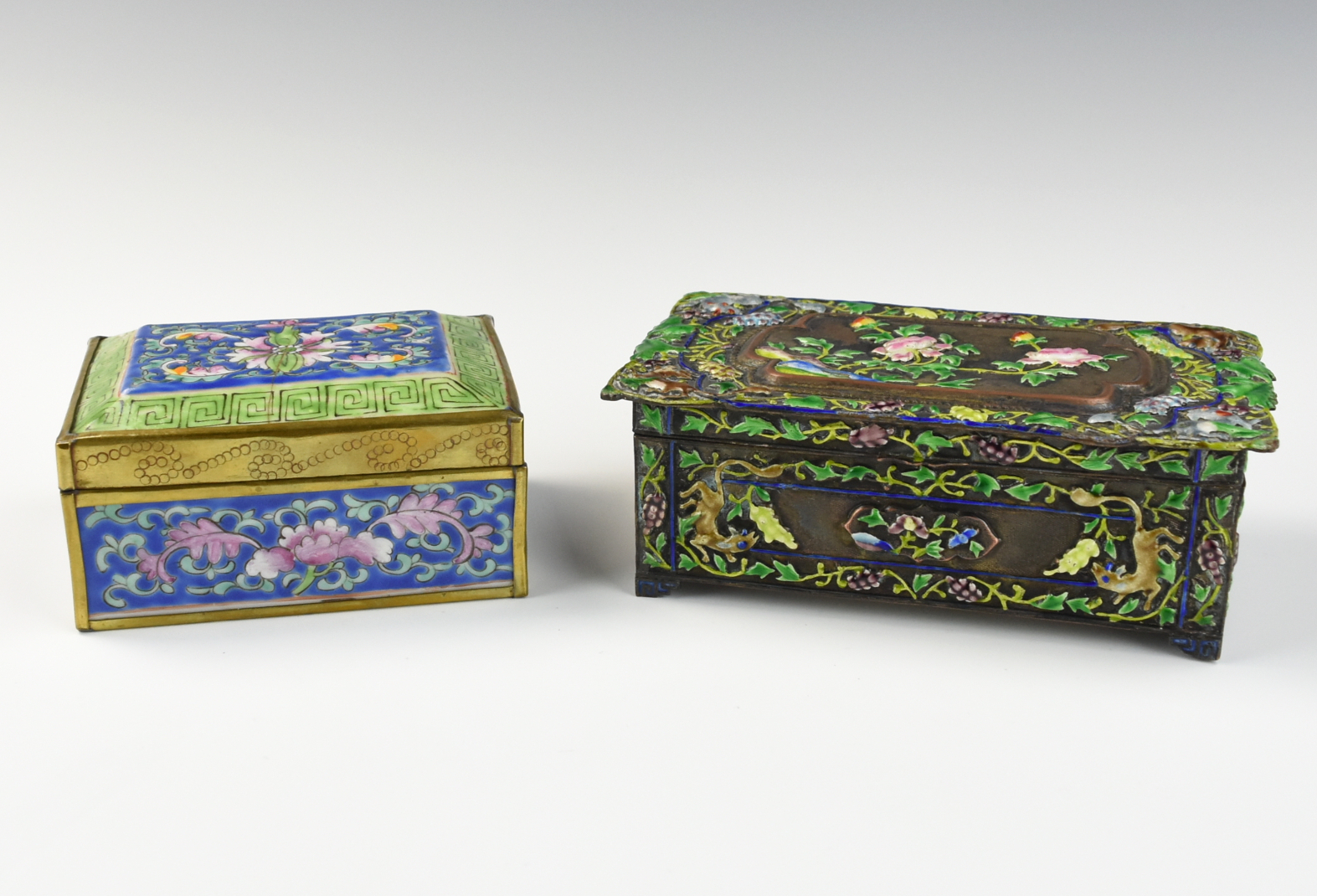 TWO CHINESE CLOSIONNE BOXES,QING DYNASTY