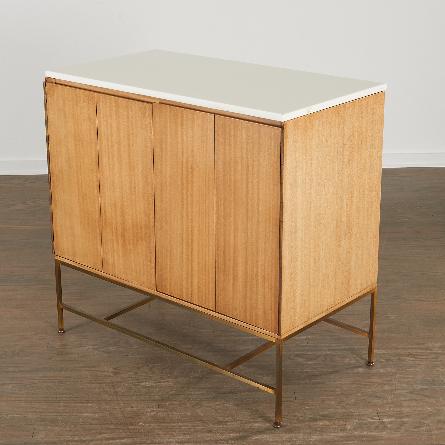 PAUL MCCOBB, MAHOGANY AND BRASS CABINET