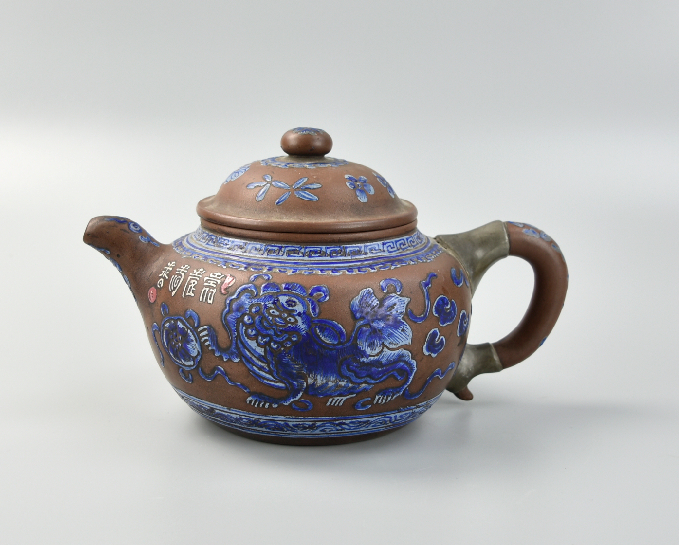 CHINESE YIXING ZISHA POTTERY GLAZED