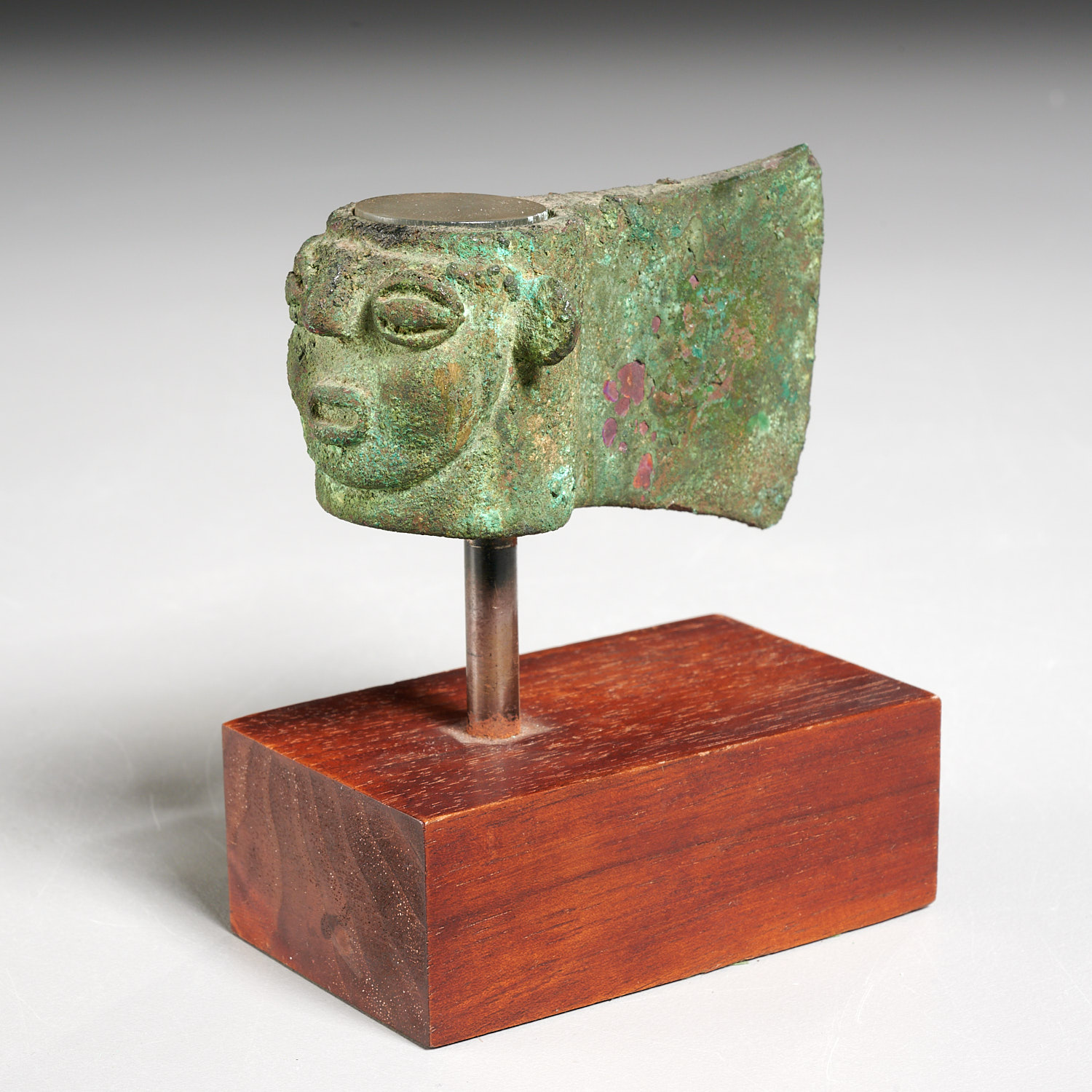 PRE-COLUMBIAN BRONZE FIGURAL AXE