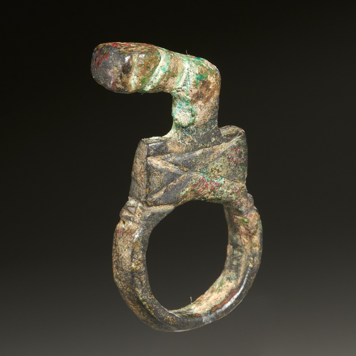 ANCIENT ROMAN BRONZE KEY RING, EX-MUSEUM