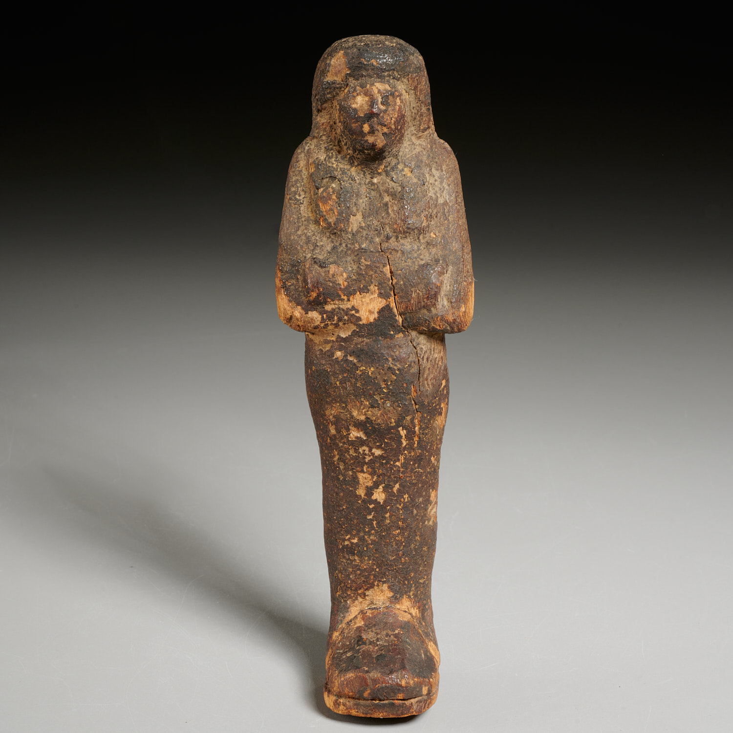 LARGE EGYPTIAN CARVED WOOD USHABTI,