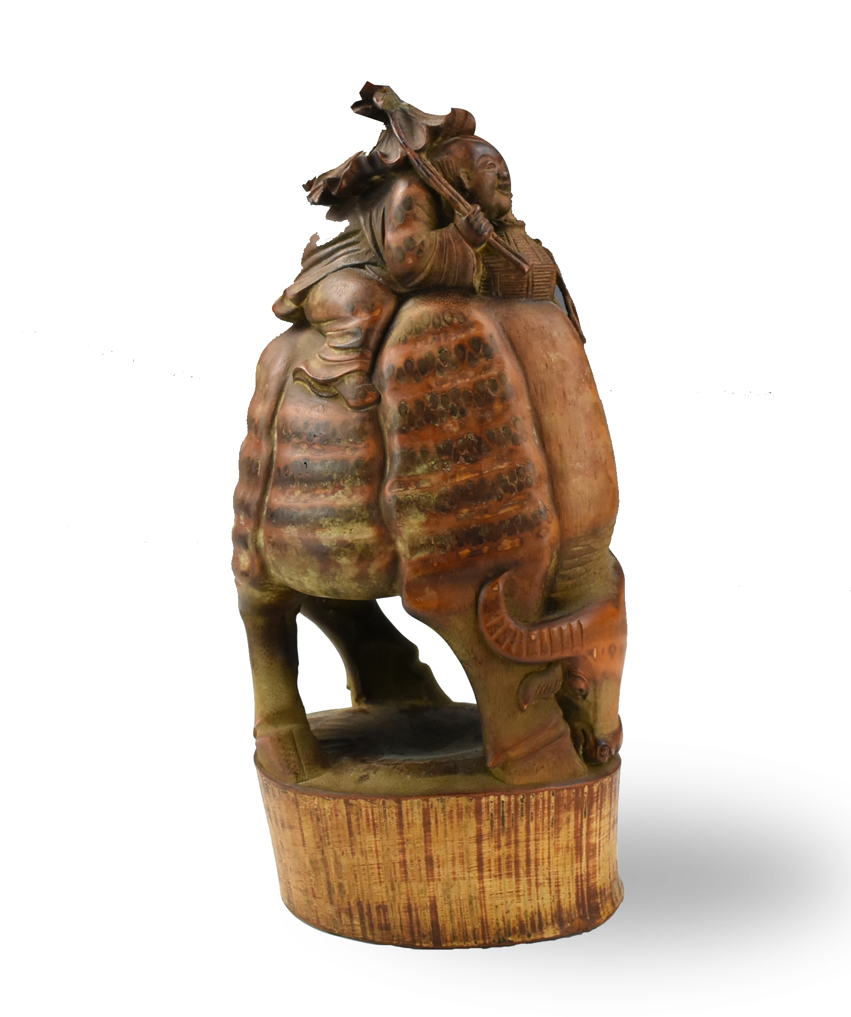 CHINESE BAMBOO CARVING "BOY RIDING