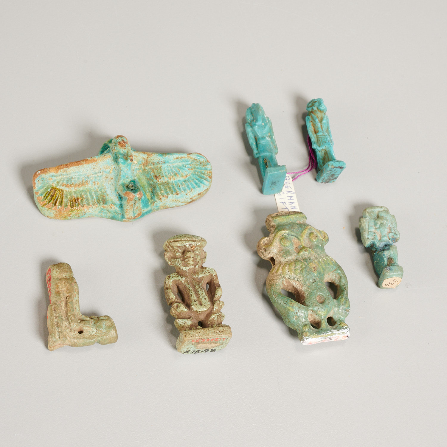  7 ANCIENT EGYPTIAN AMULETS EX MUSEUM 2ce9d9