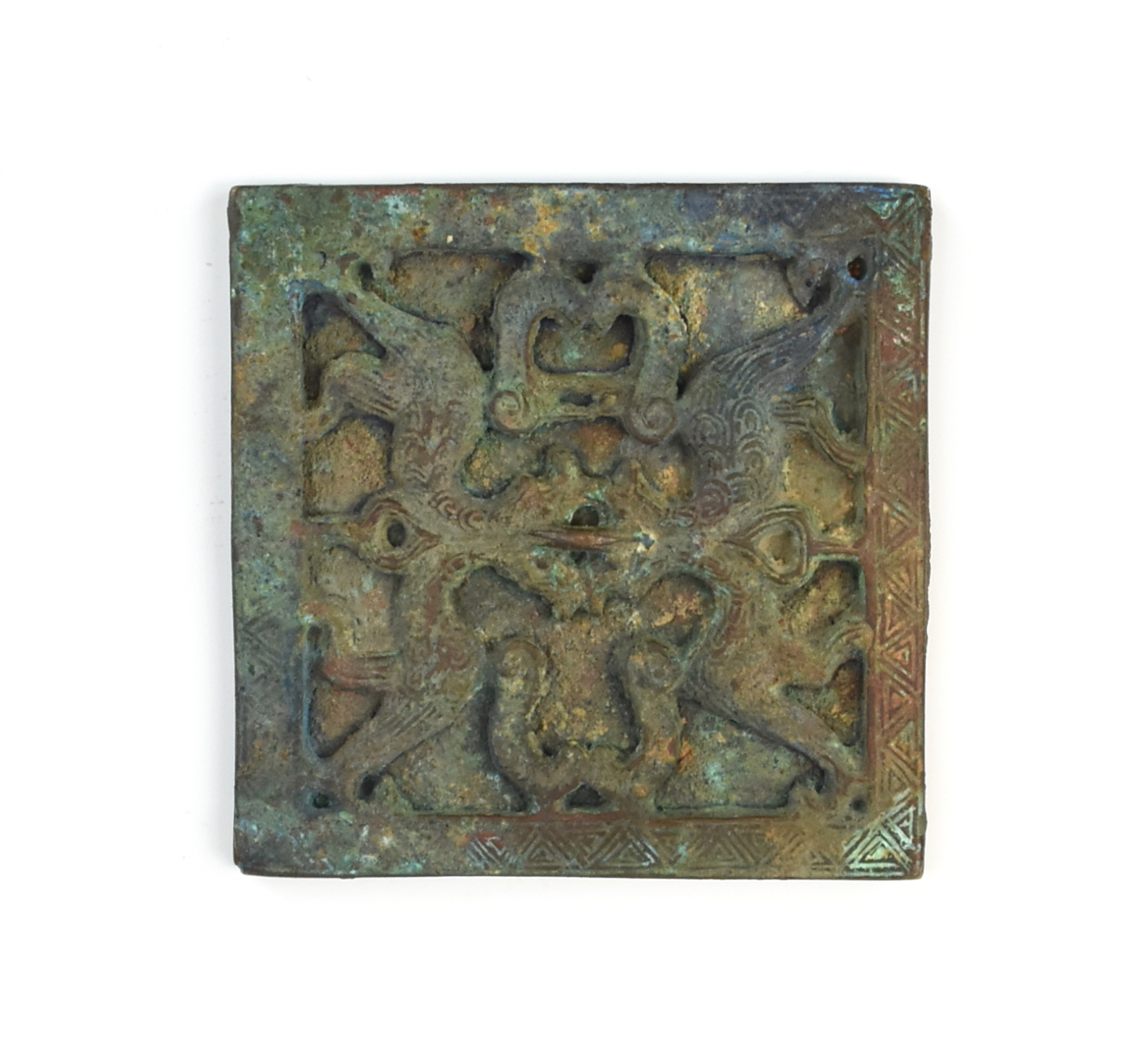 CHINESE SQUARE SHAPED BRONZE MIRROR  2ce9da