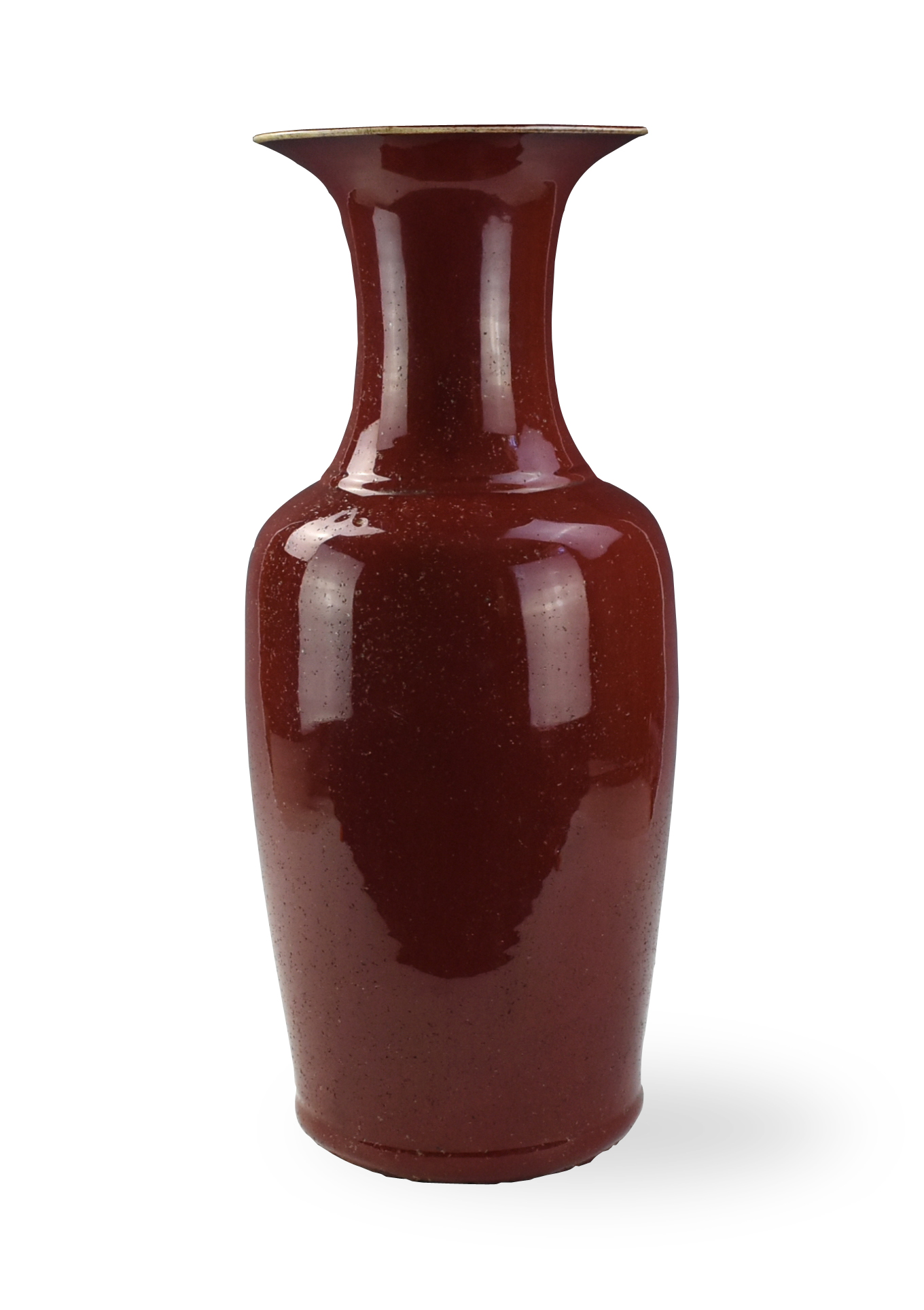 LARGE CHINESE RED GLAZED VASE,18TH