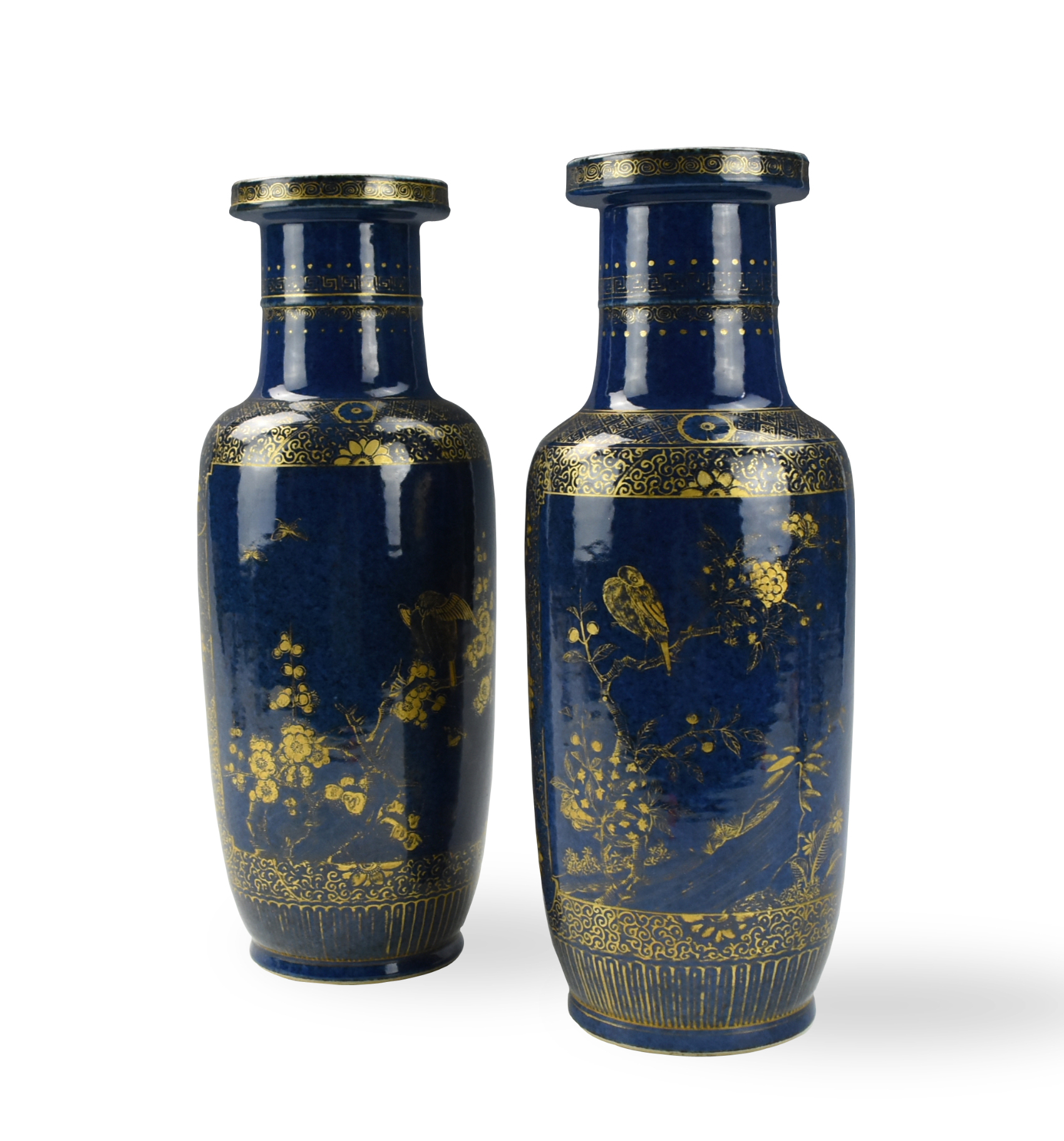 PAIR OF CHINESE GILT POWDER BLUE 2cea3e