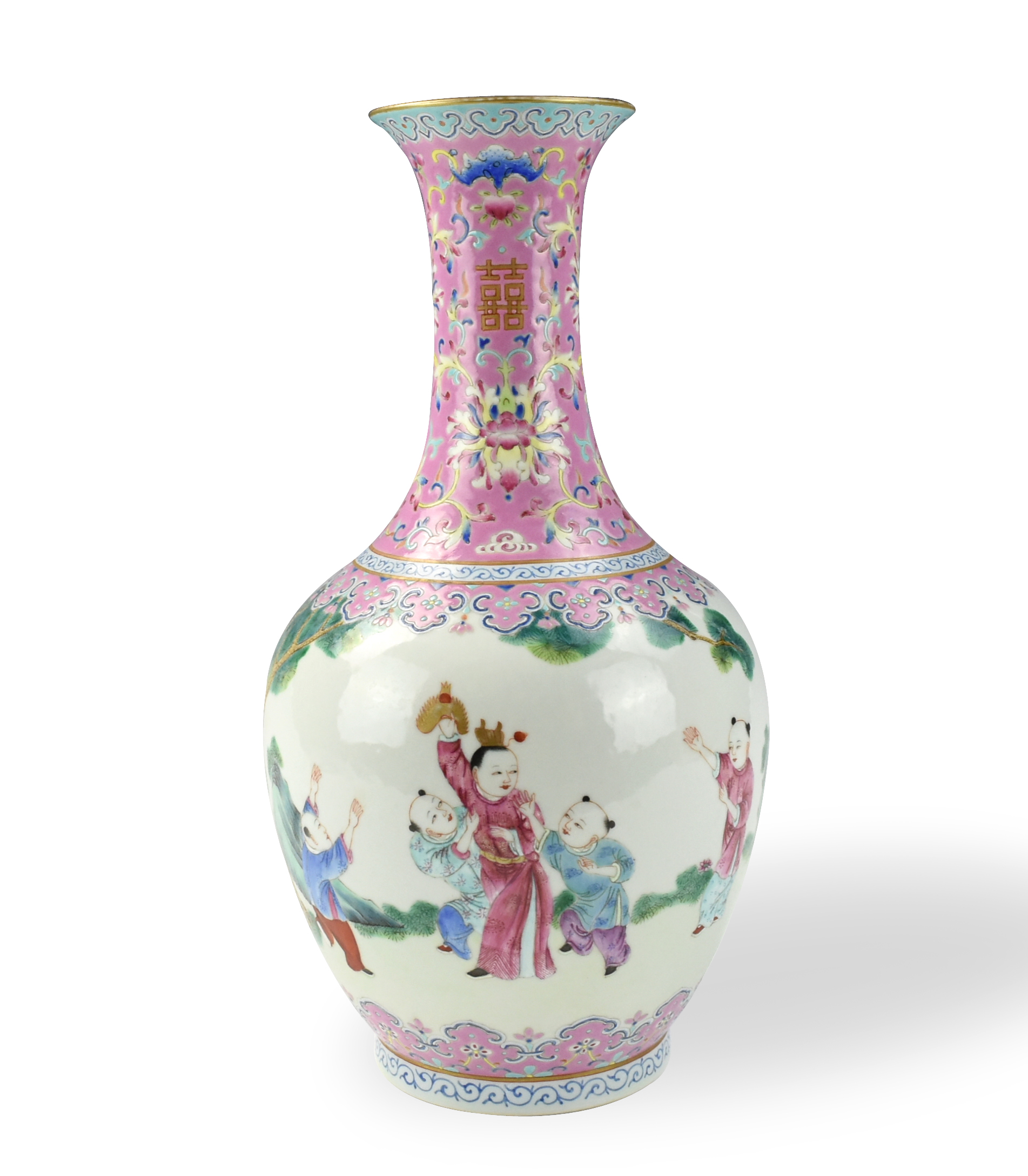 CHINESE FAMILLE ROSE VASE W/ FIGURES,