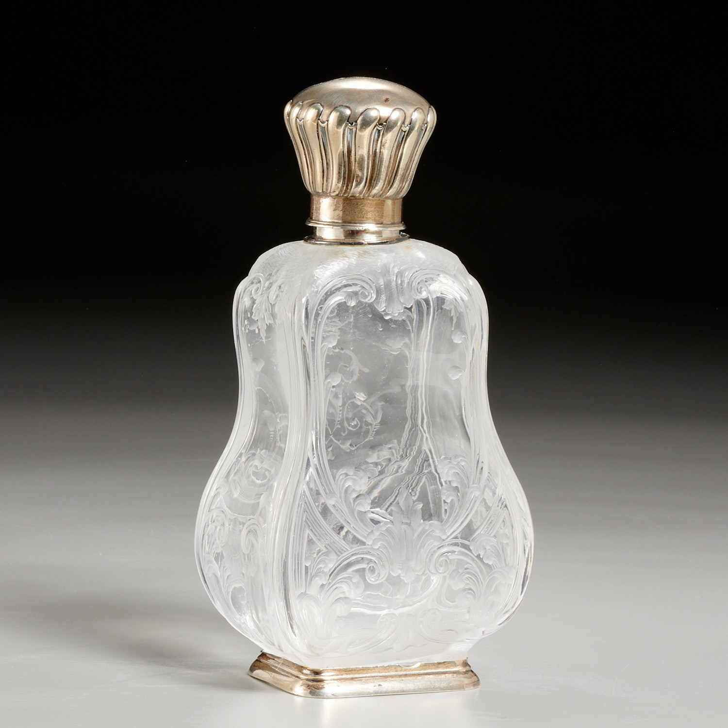 FRENCH SILVER-MOUNTED ROCK CRYSTAL SCENT