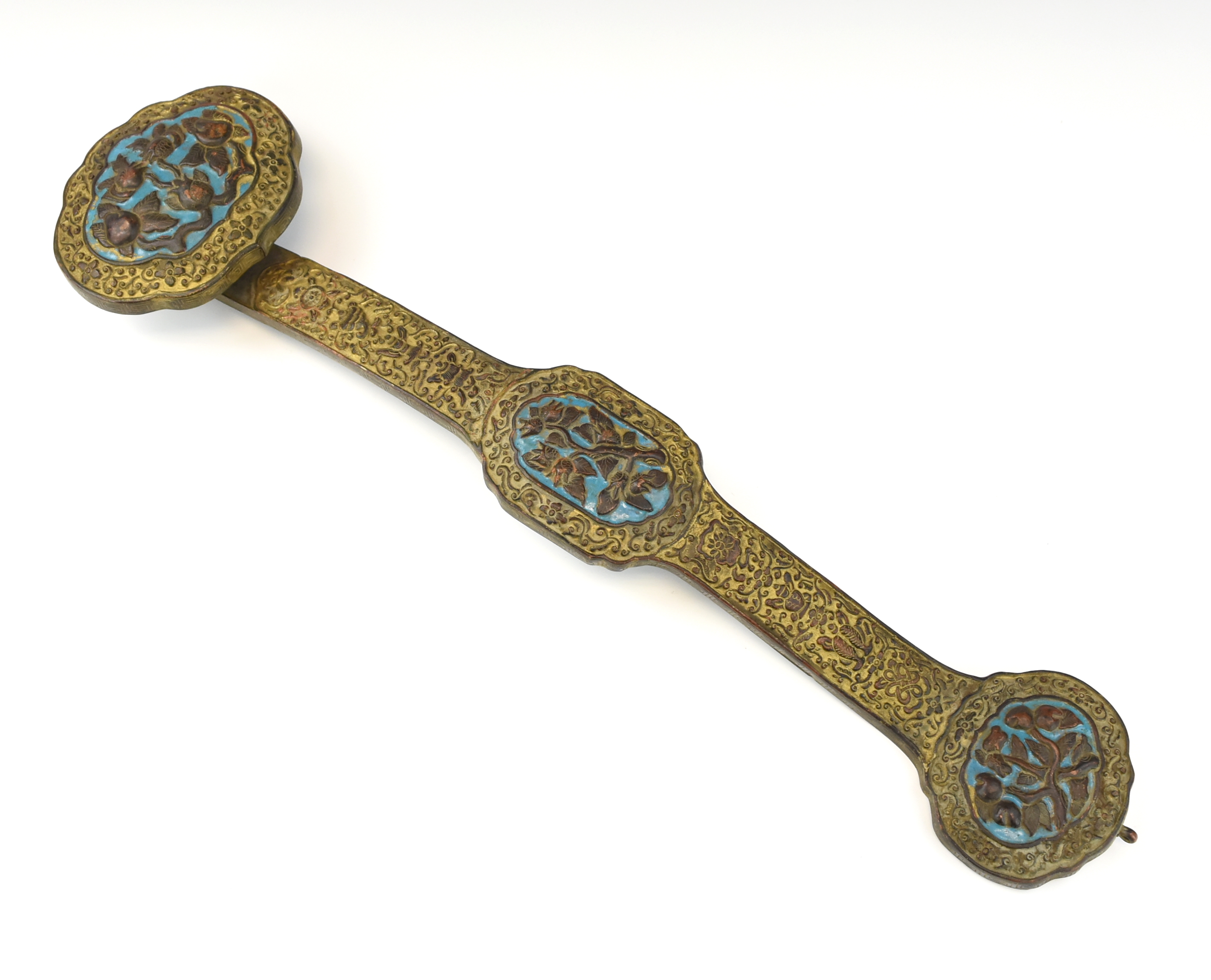 CHINESE CLOISONNE RUYI SCEPTER,