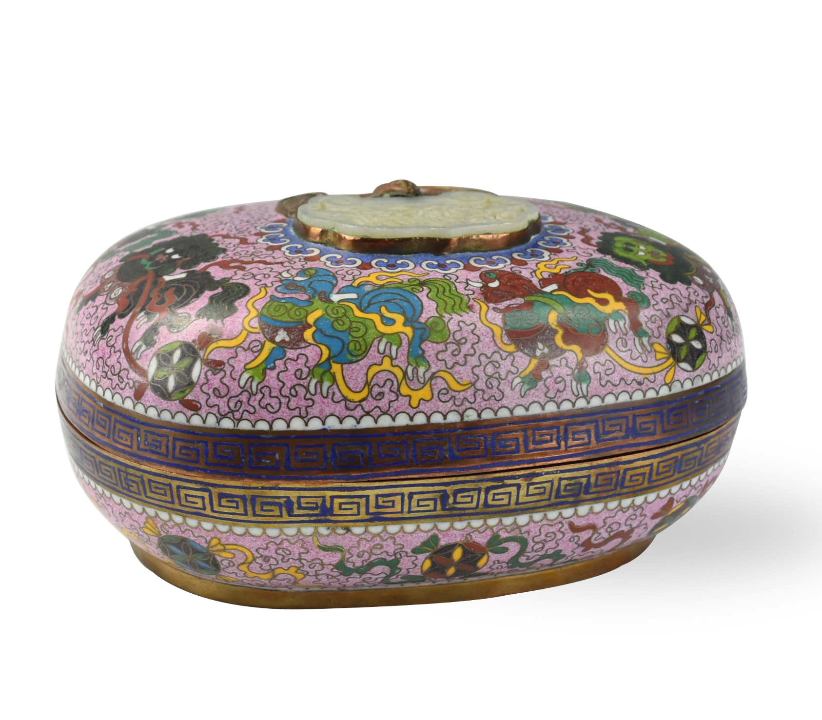 CHINESE CLOISSONE COVERED BOX INLAID 2ceaac