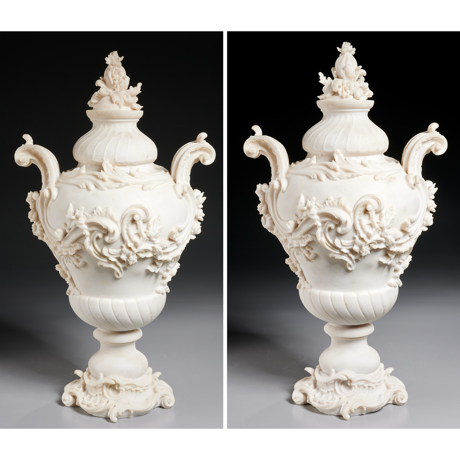 PAIR LARGE LOUIS XV STYLE CARVED 2ceace