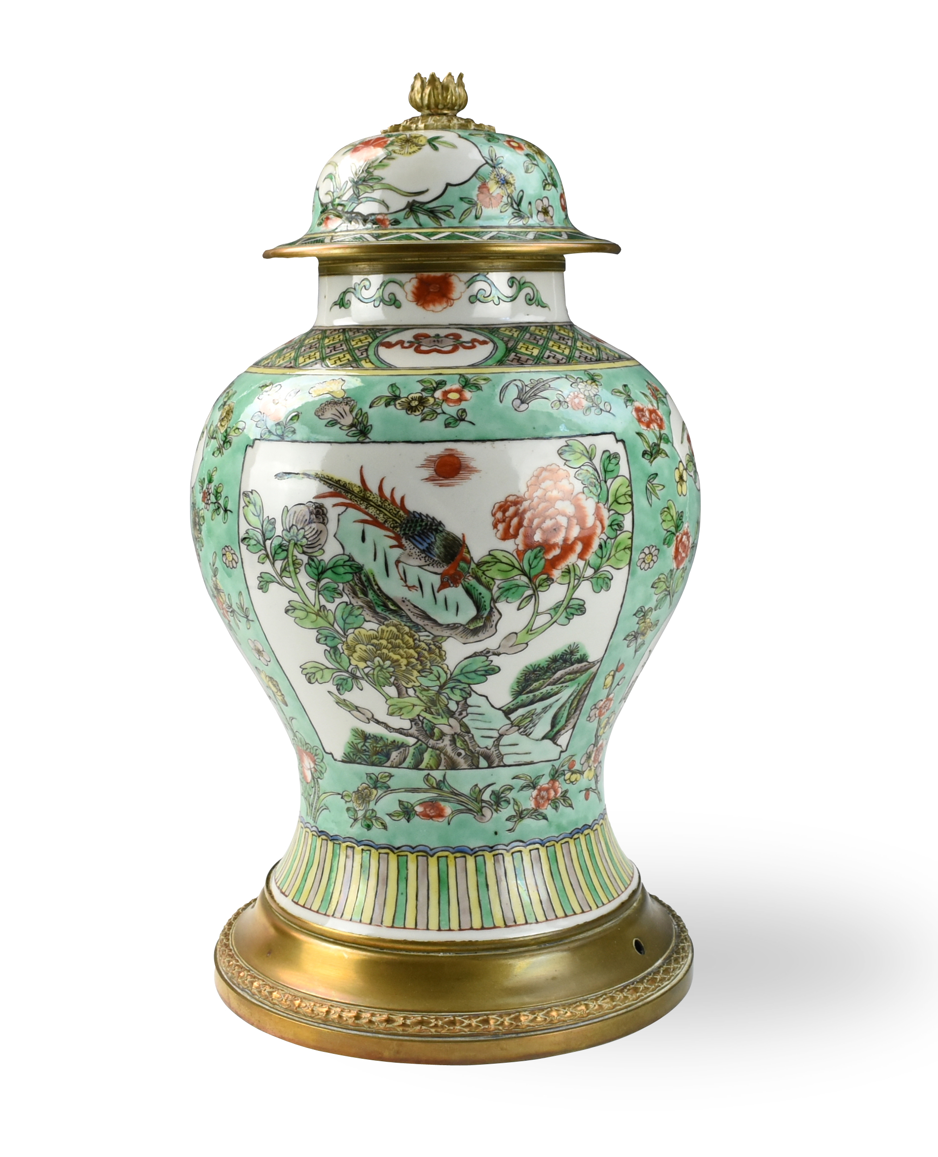 CHINESE FAMILLE VERTE JAR COVER  2ceb1f