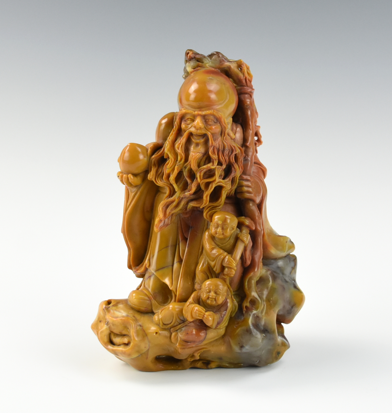 CHINESE SOAPSTONE CARVING OF IMMORTAL 2ceb5c