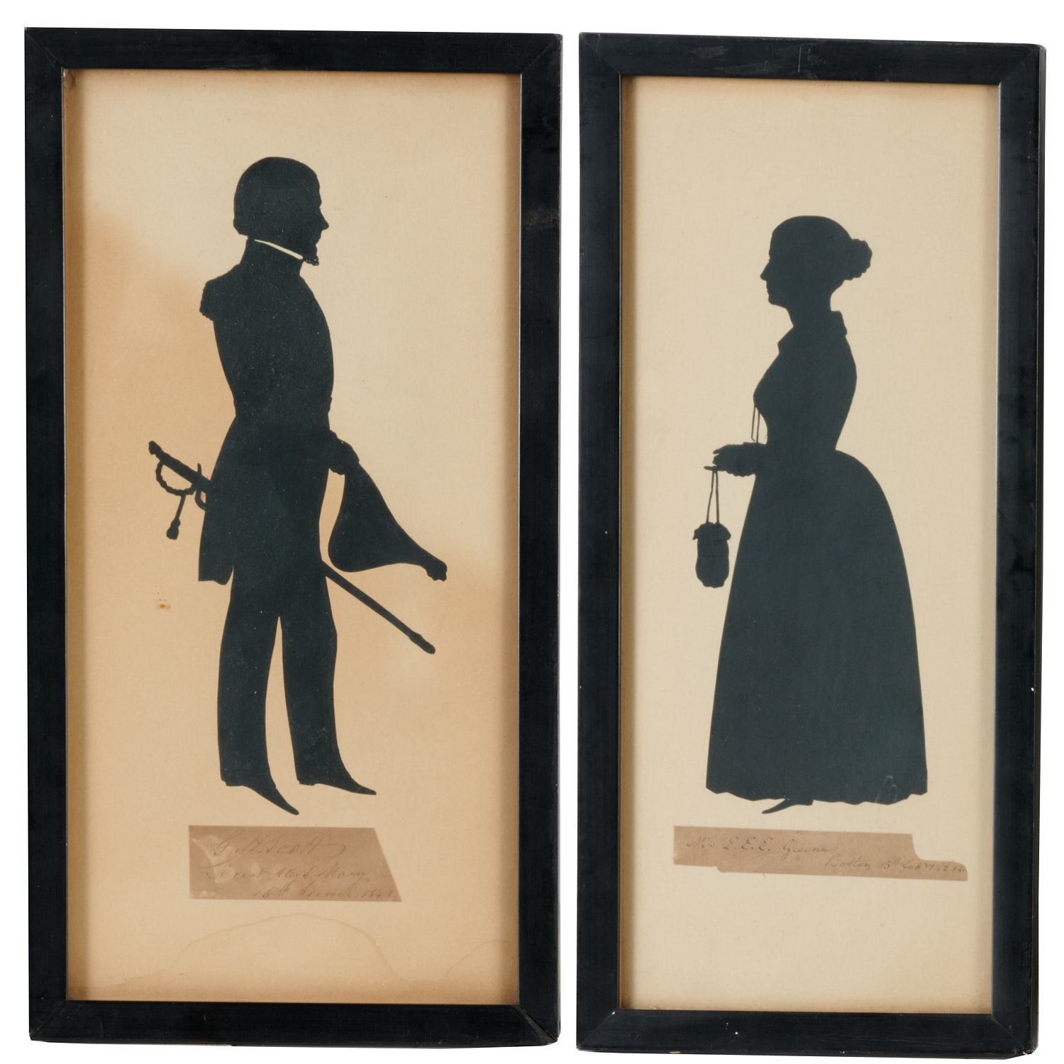 AUGUSTE EDOUART PAIR OF SILHOUETTES  2ceb6e