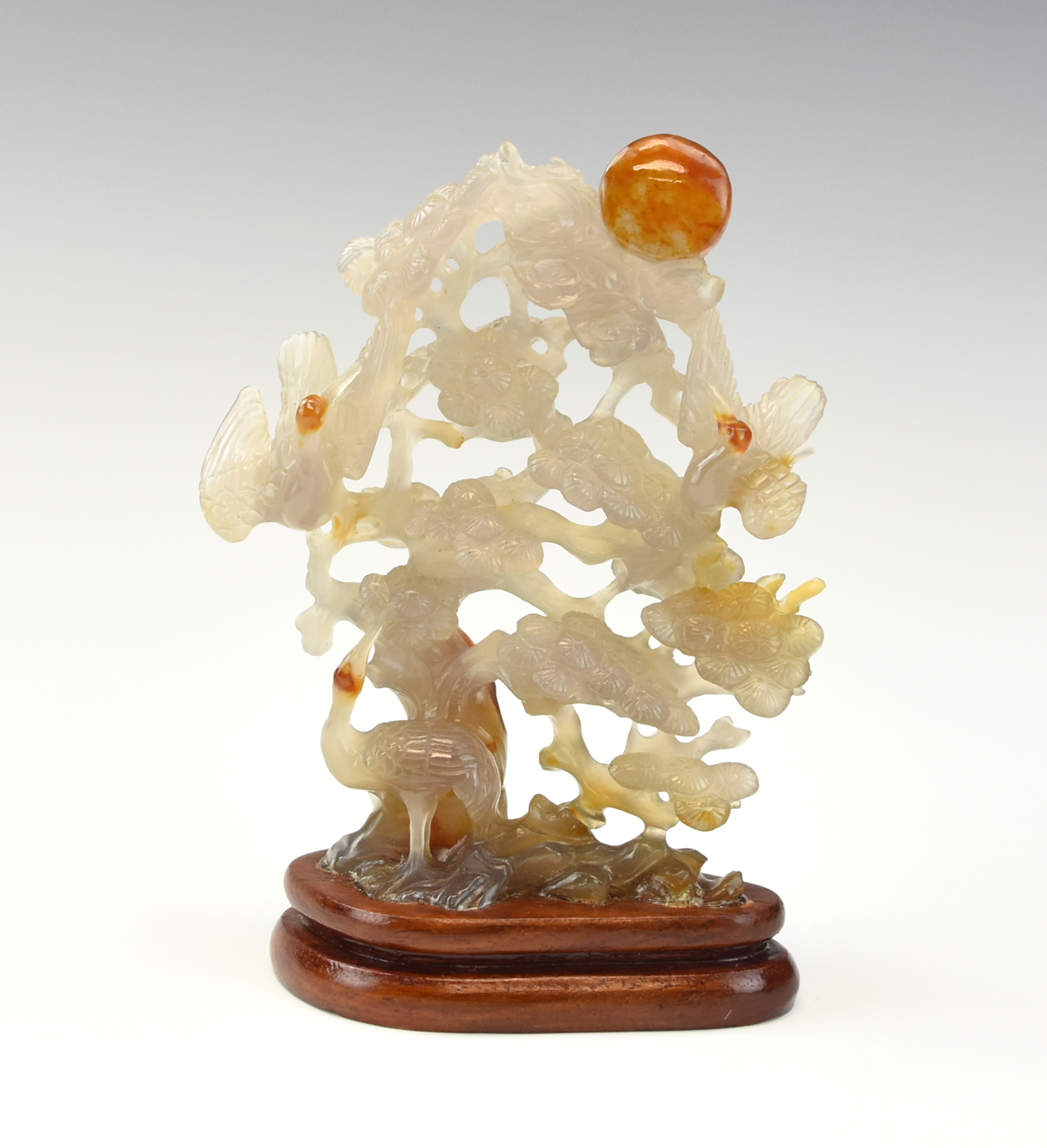 CHINESE AGATE CARVING OF PINE TREE