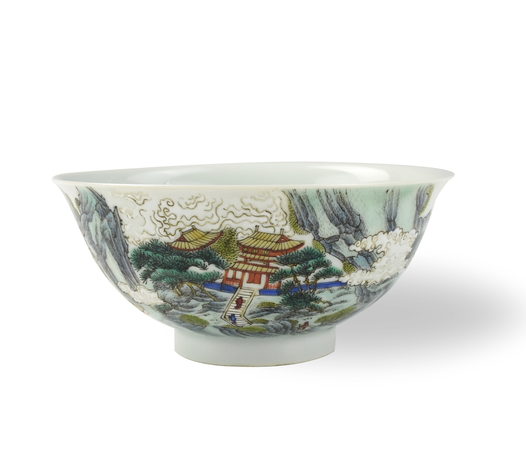 CHINESE FAMILLE ROSE BOWL W/ LANDSCAPE