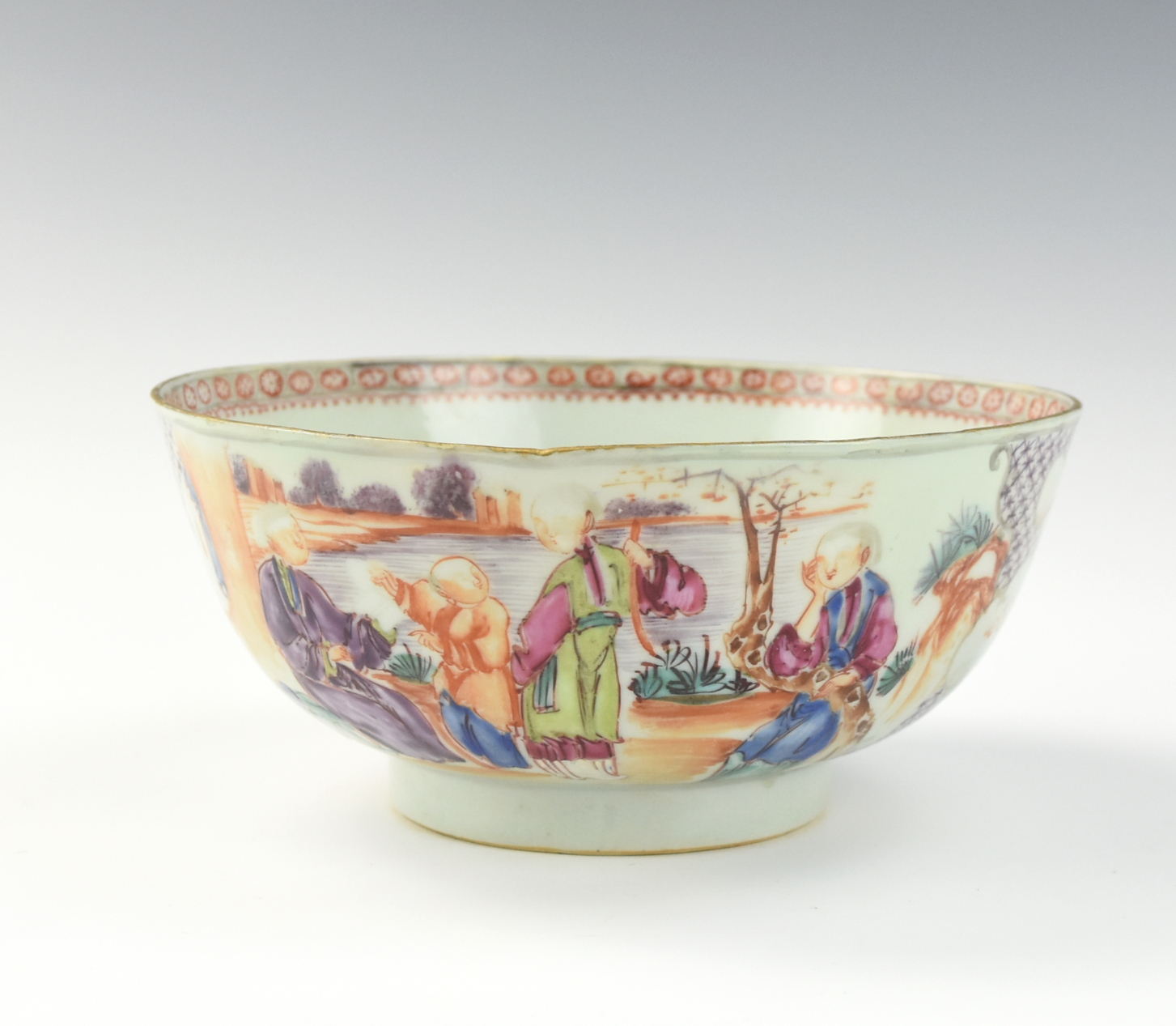 CHINESE CANTON GLAZE BOWL W FIGURE 18TH 2cebd5