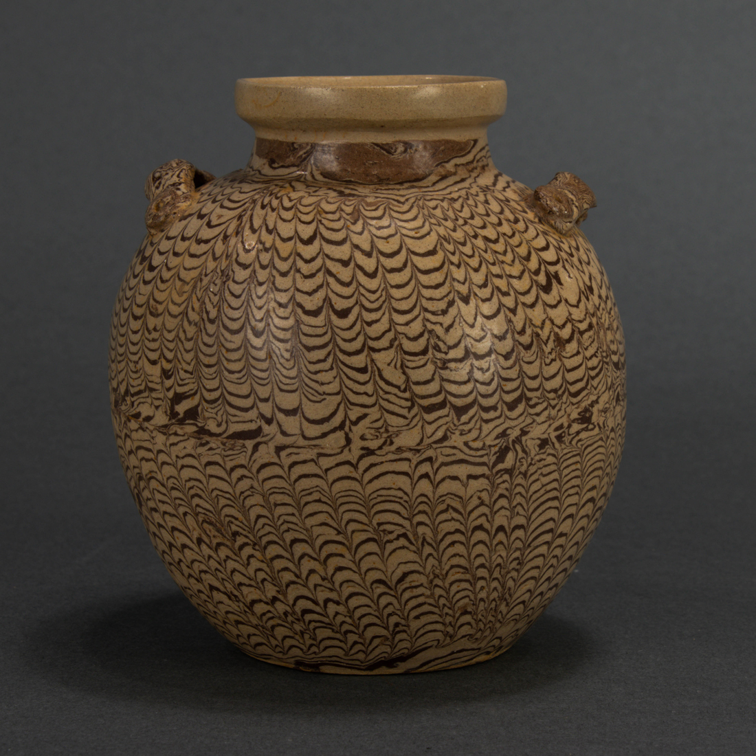 CHINESE CIZHOU WARE MARBLED JAR