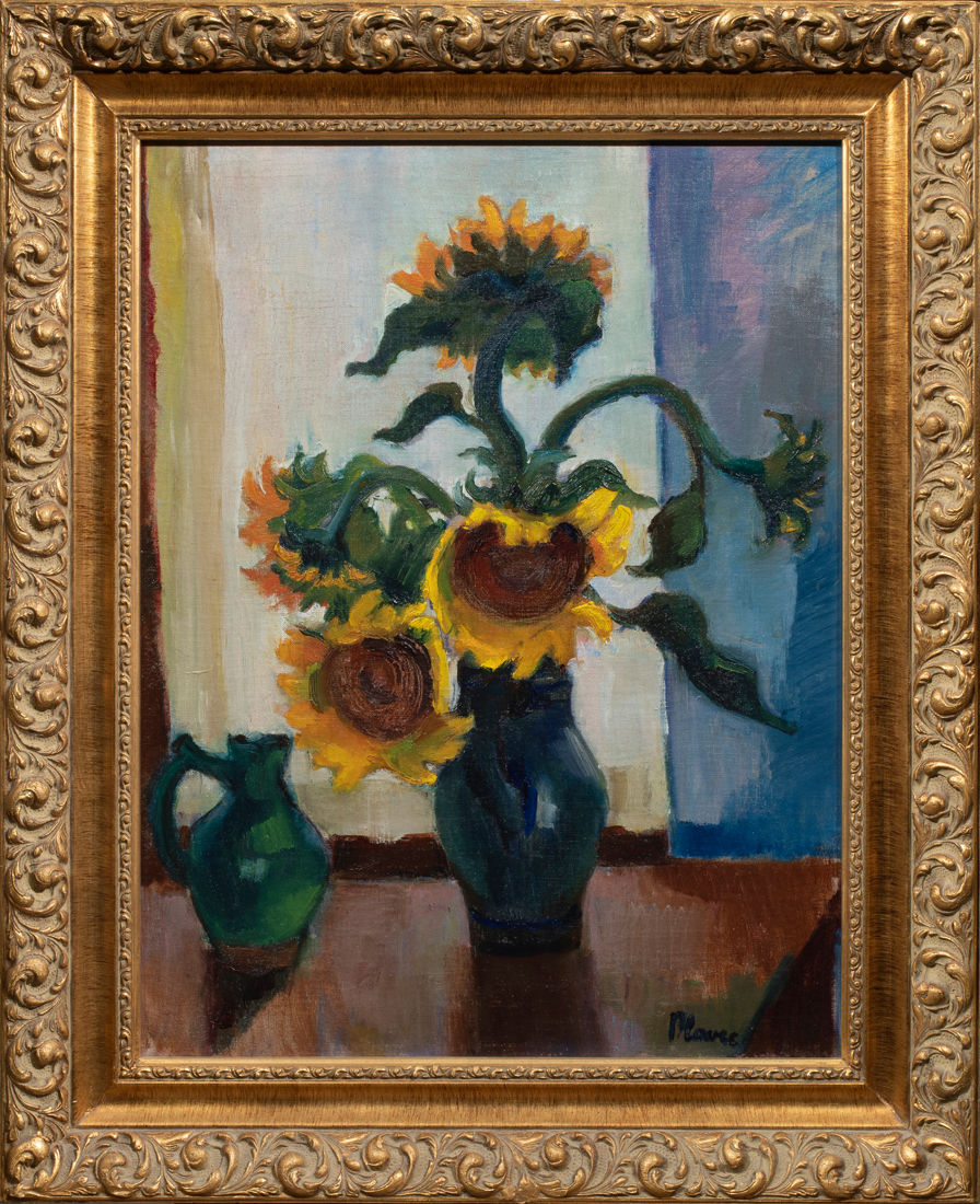 PAINTING, STILL LIFE WITH SUNFLOWERS