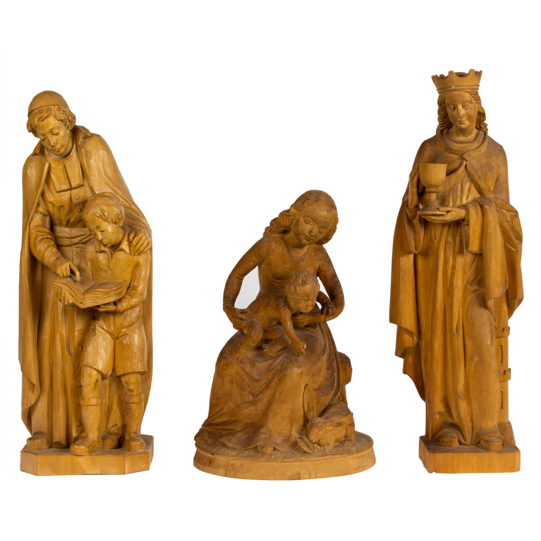  LOT OF 3 GERMAN CARVED RELIGIOUS 2d1490