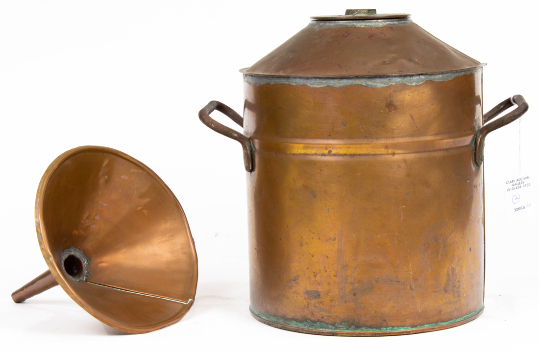  LOT OF 2 COPPER STILL WITH FUNNEL 2d149c