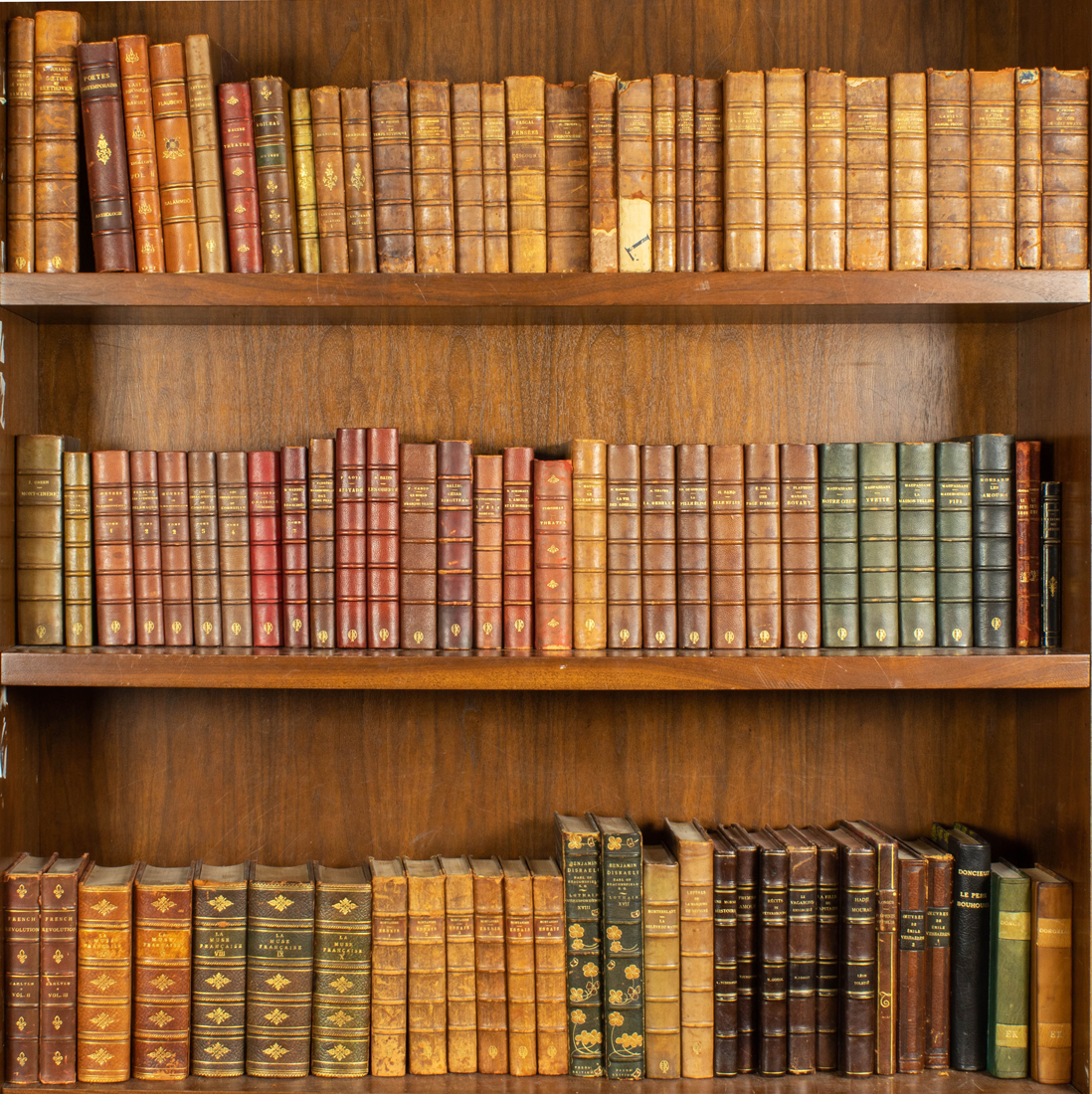 THREE SHELF LIBRARY OF VINTAGE FRENCH