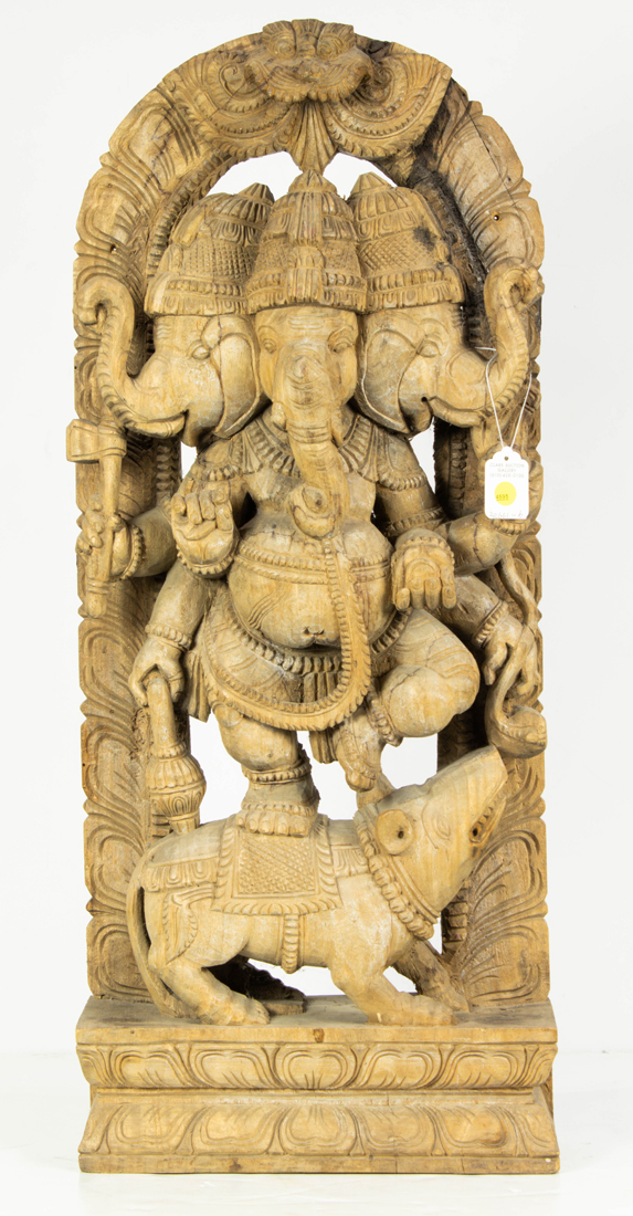 SOUTH ASIAN WOOD CARVING OF GANESH 2d15be