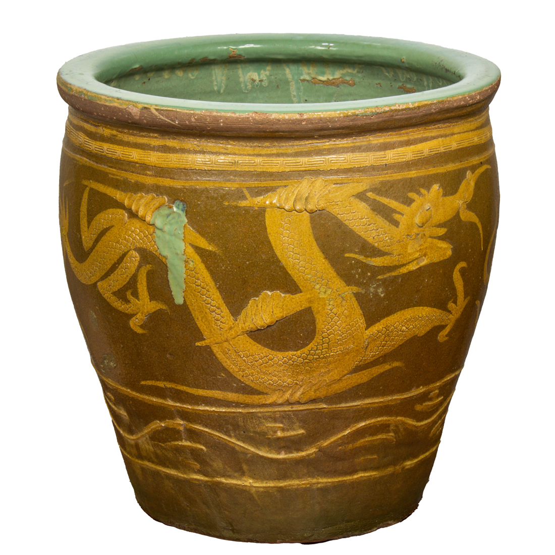 CHINESE GLAZED 'DRAGON' PLANTER,