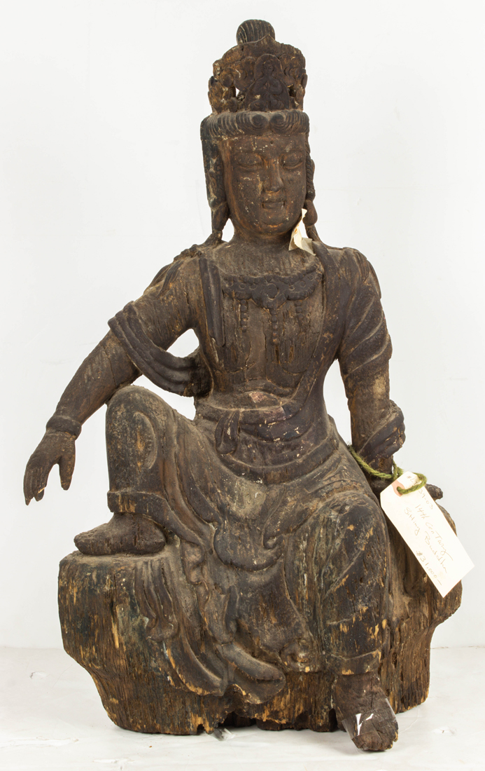 CHINESE WOOD CARVING OF GUANYIN 2d15cb
