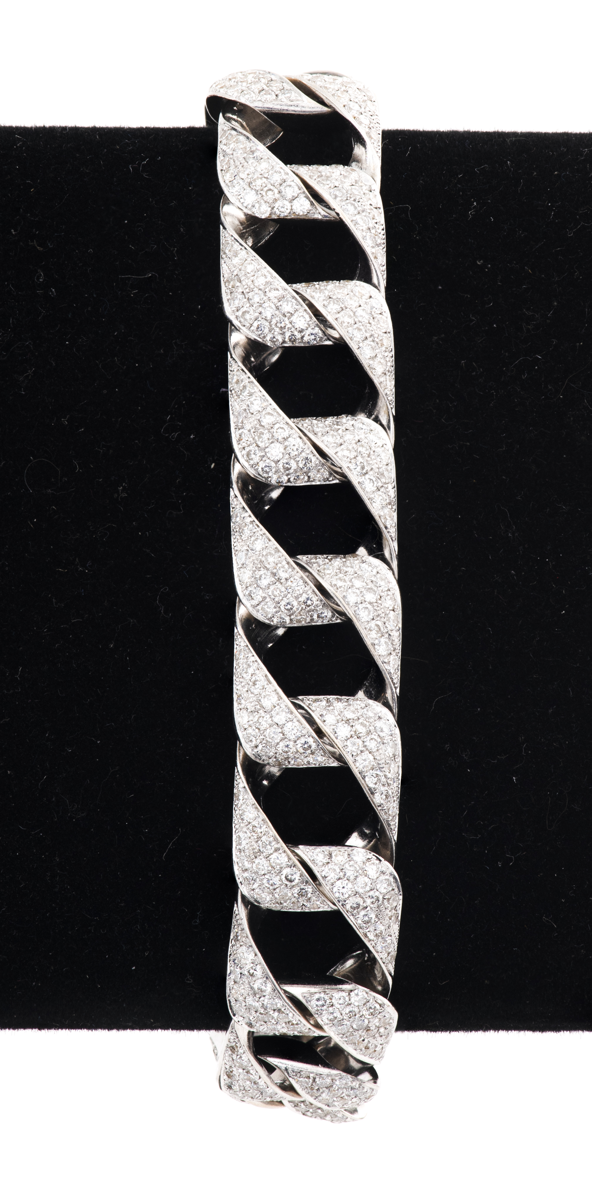 18K WHITE GOLD DIAMOND LINK BRACELET 2d165c