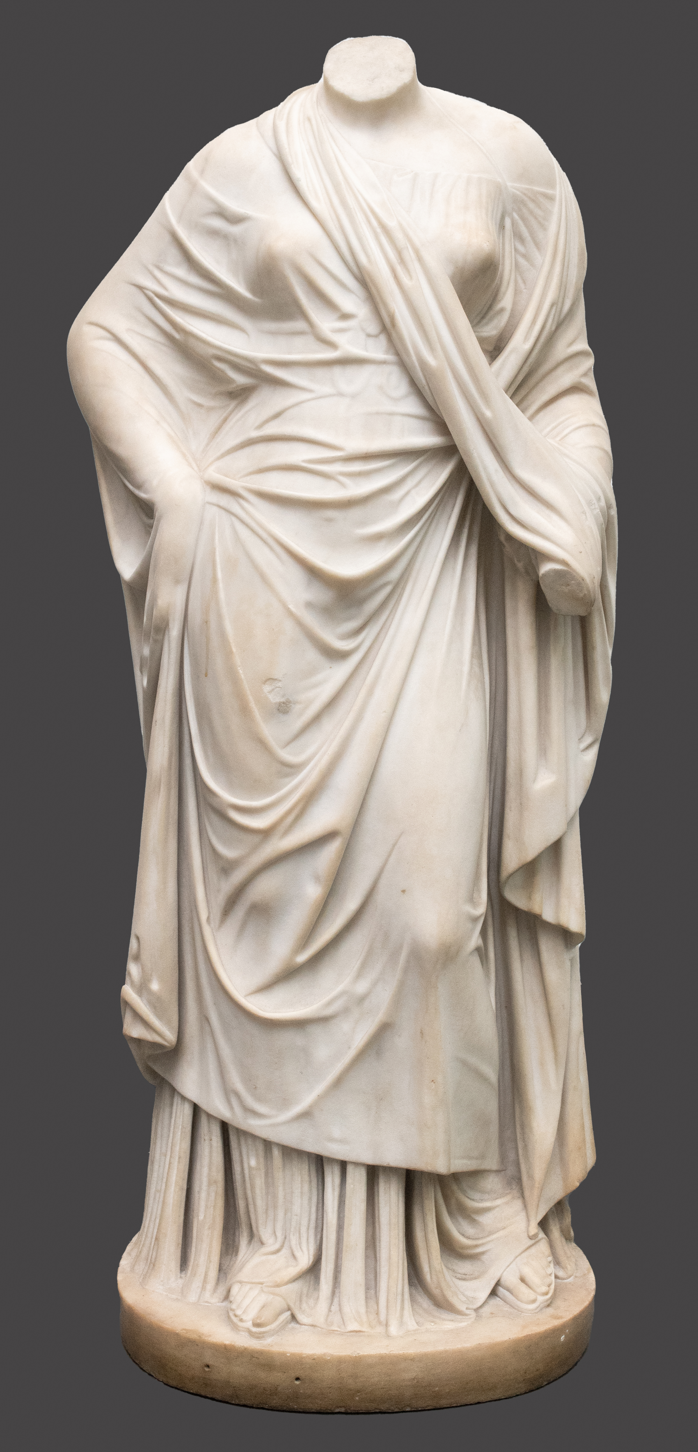 HERCULANEAN LADY STUDY MARBLE SCULPTURE,