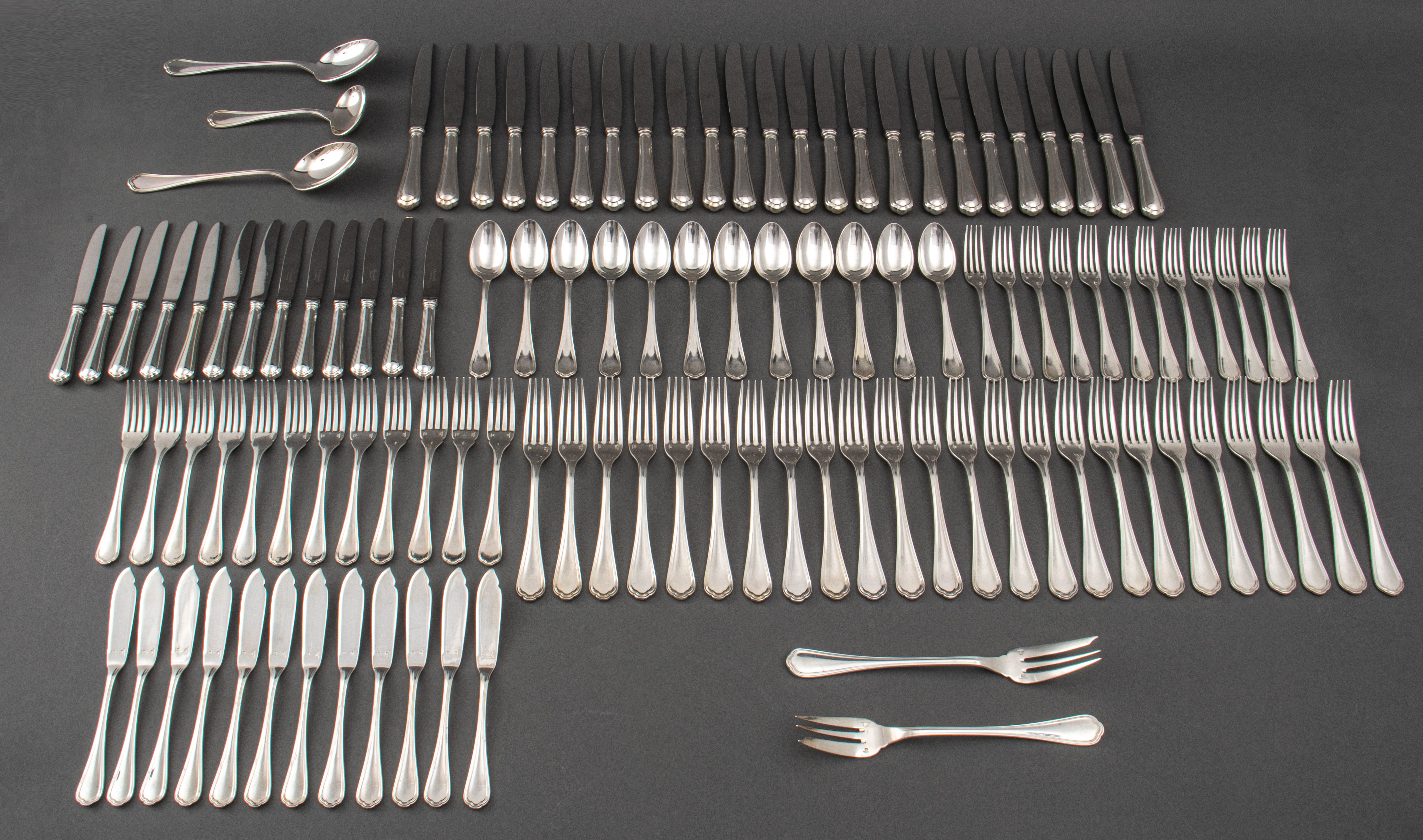 CHRISTOFLE SILVERPLATE FLATWARE, 114