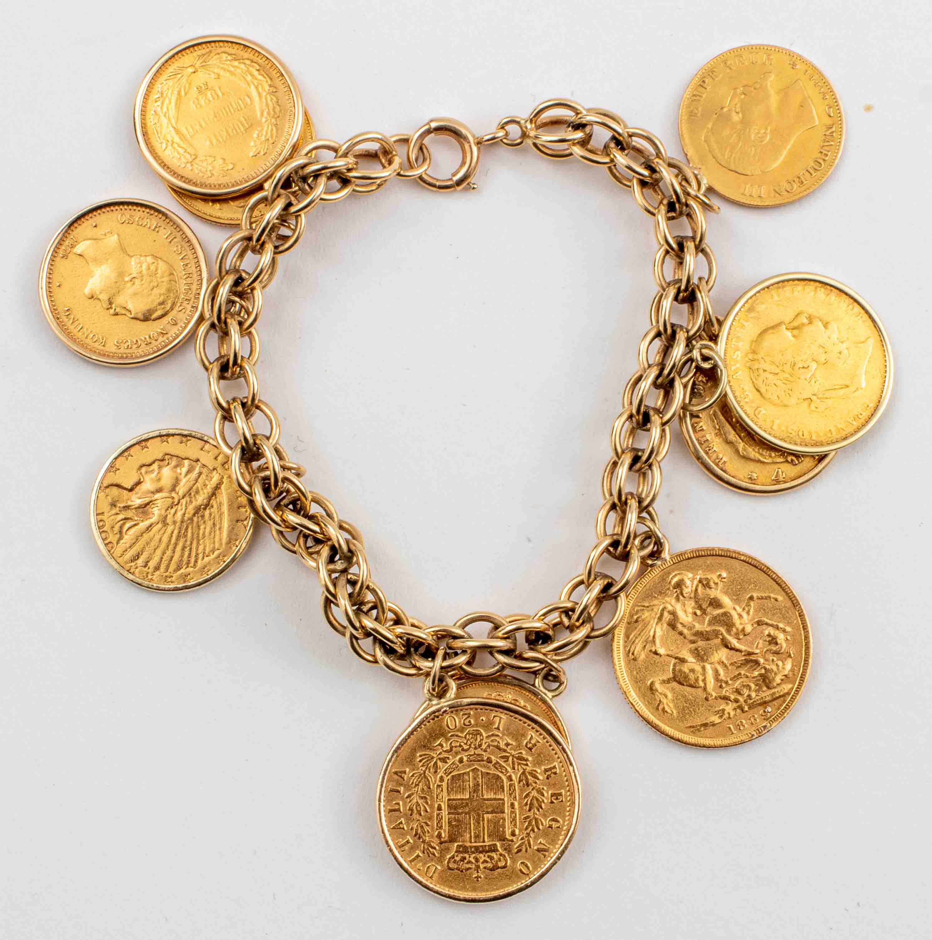 ANTIQUE 22K & 14K YELLOW GOLD COIN