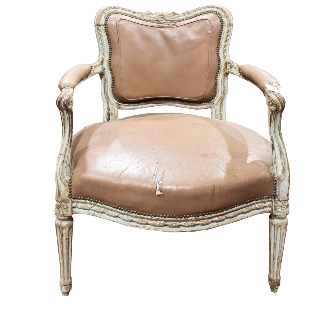 A ROCOCO POLYCHROME DECORATED FAUTEUIL 2d1785