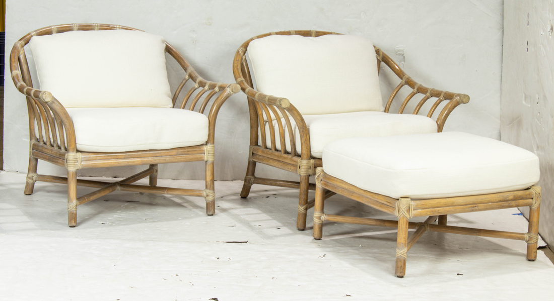 (LOT OF 3) PAIR OF MCGUIRE LOUNGE