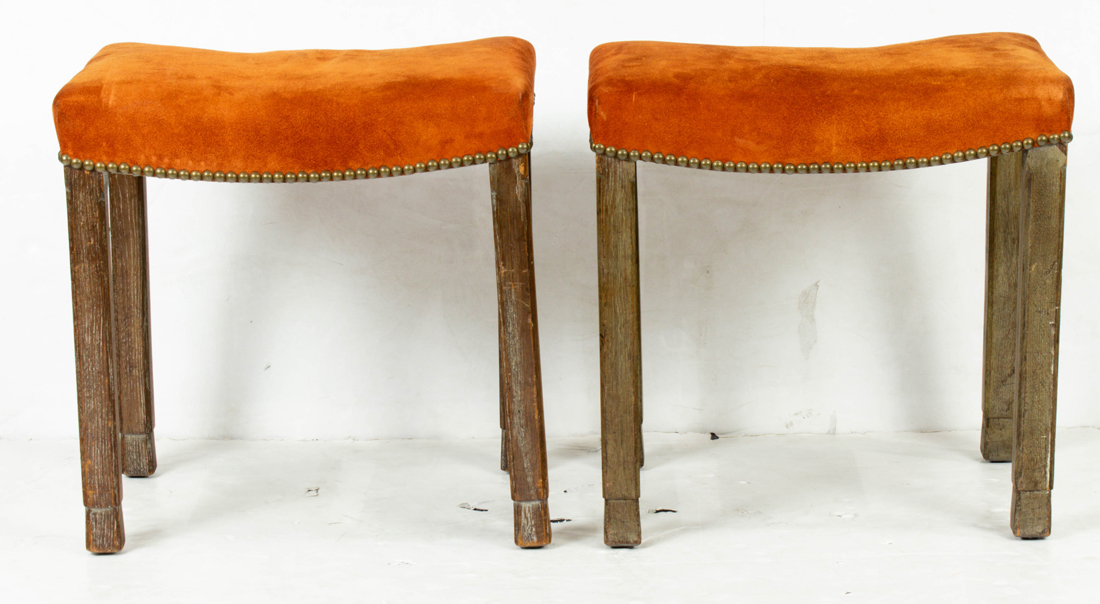 A PAIR OF GEORGE VI CORONATION STOOLS